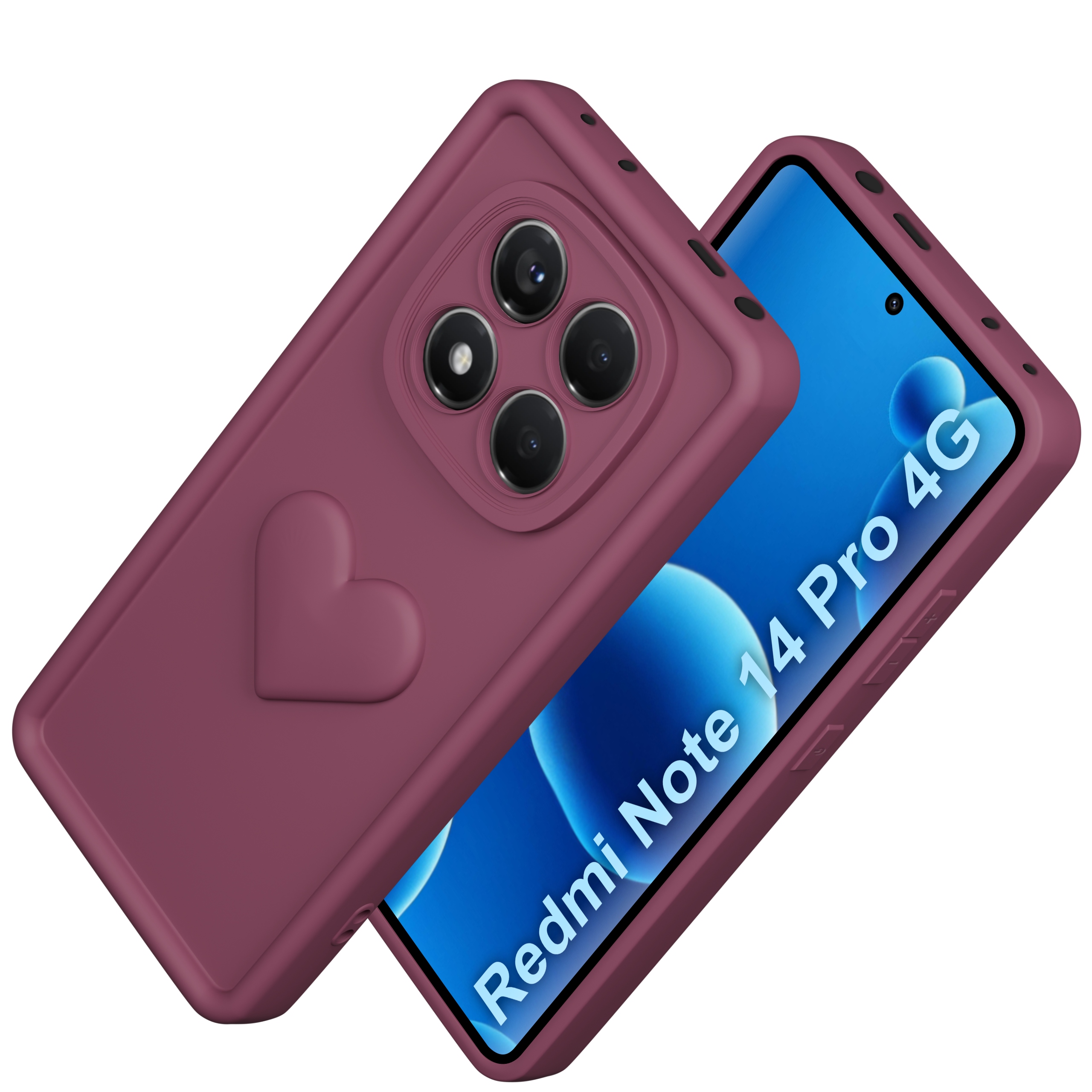 Etui do Xiaomi Redmi Note 14 Pro 4G silikonowe MATOWE serce – Ochrona i styl w jednym