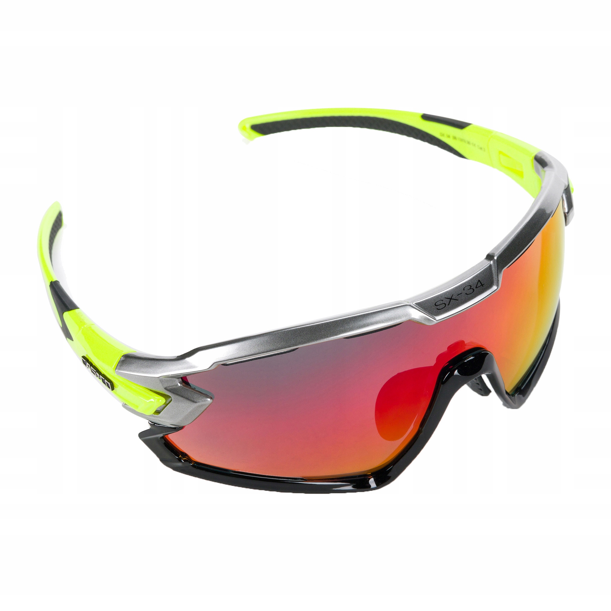 Okulary sportowe CASCO SX-34 Carbonic black/yellow red mirror – Idealne dla aktywnych