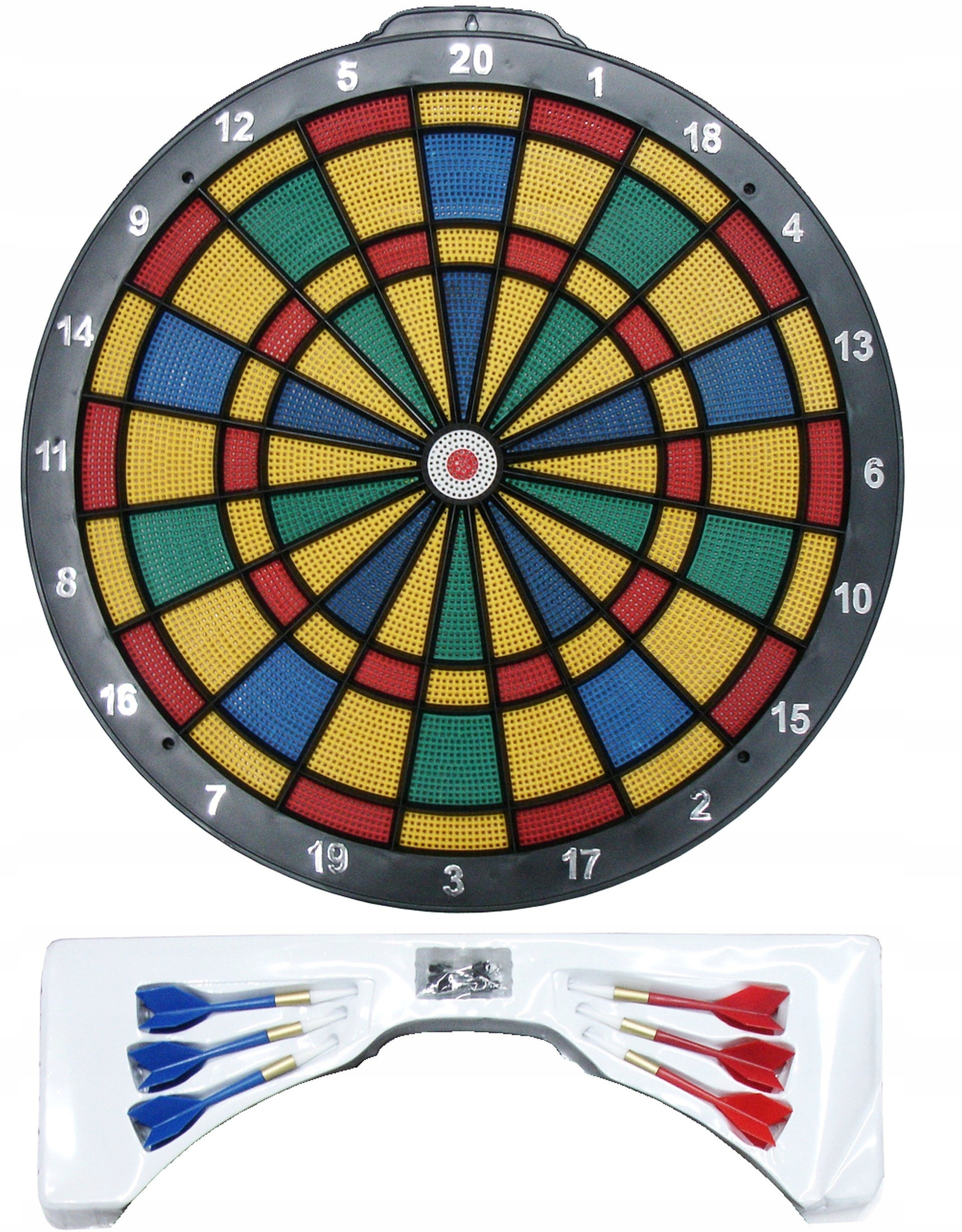 Zestaw Tarcza Soft Perforowana Dart Gra w Rzutki Lotki KUBISPORT 36 cm – Idealna do zabawy i rywalizacji