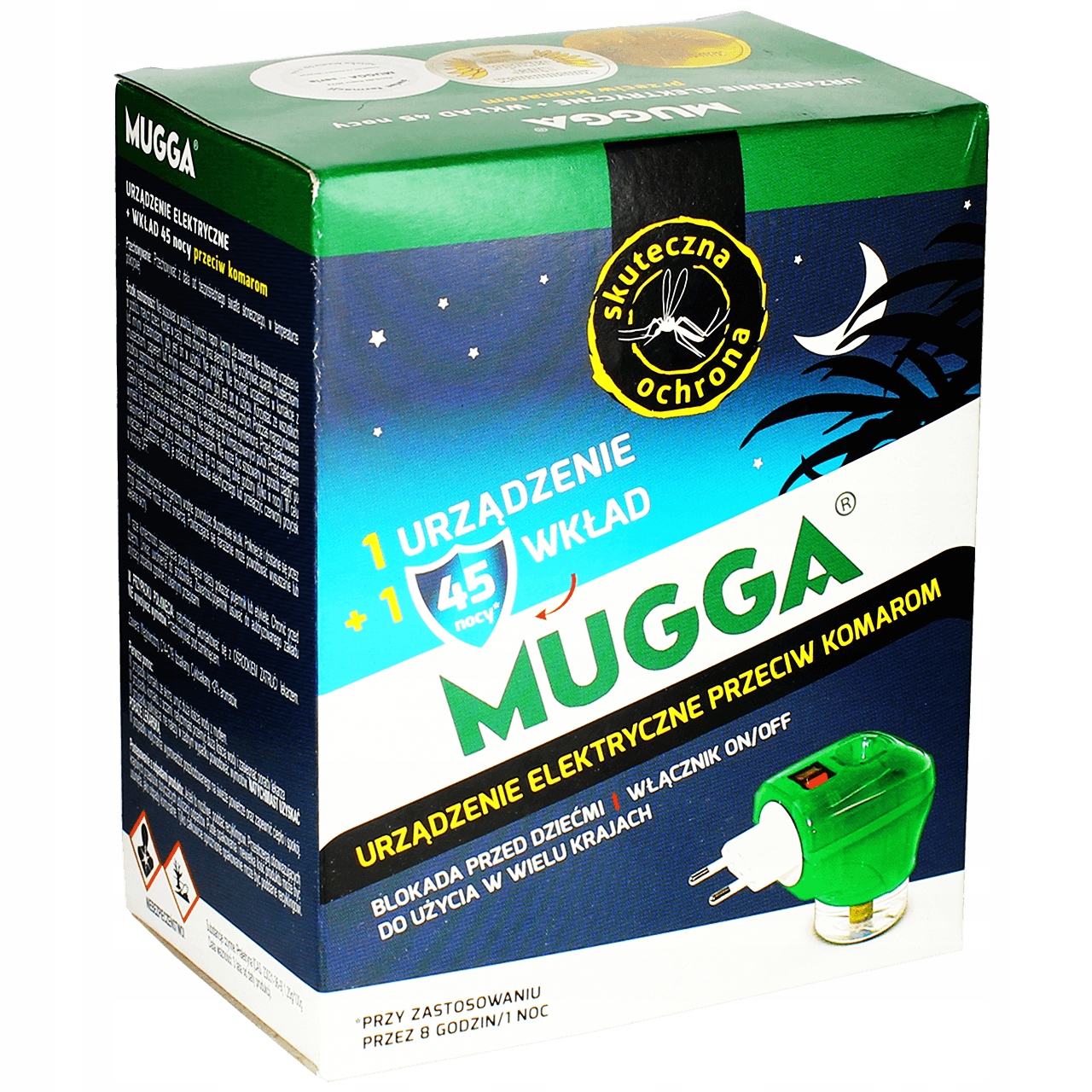 Urządzenie elektryczne przeciw komarom Mugga 45 nocy