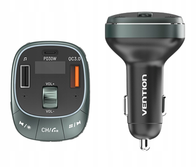 Samochodowy transmiter FM Vention Bluetooth 5.0 30W PD – Nowoczesne rozwiązanie do Twojego samochodu