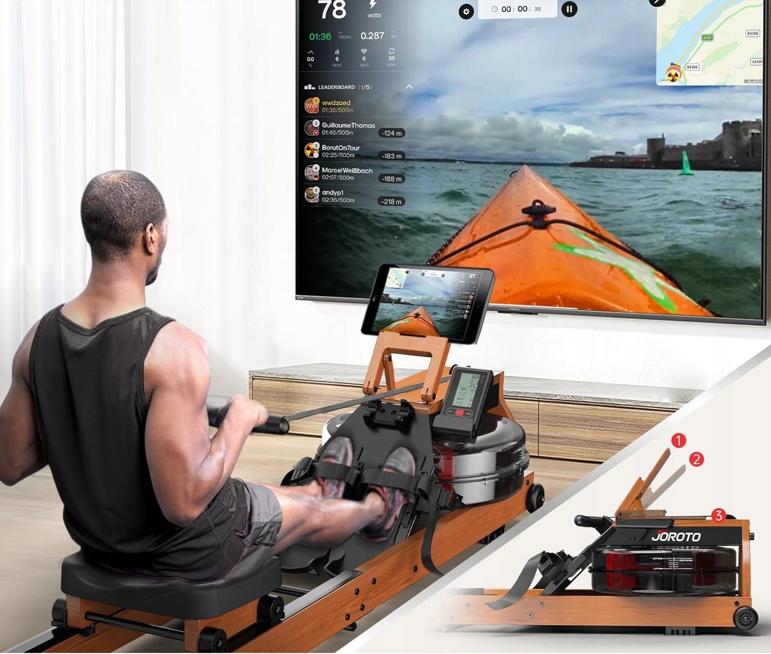 Wioślarz treningowy JOROTO MR280PRO – Wydajny trening w domowym zaciszu
