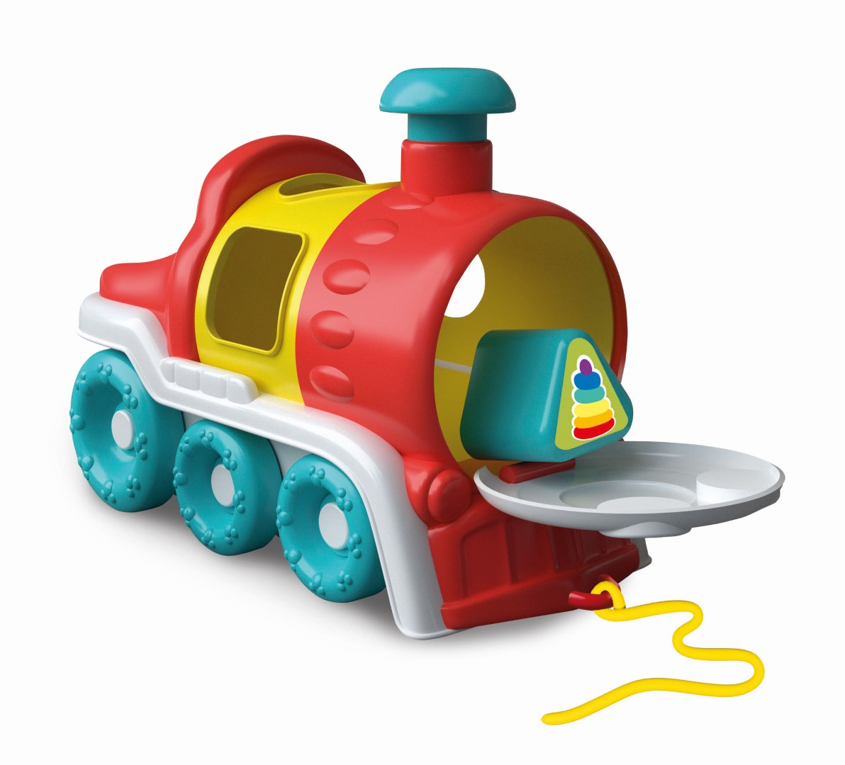 Zabawna lokomotywa z otwieranymi drzwiczkami