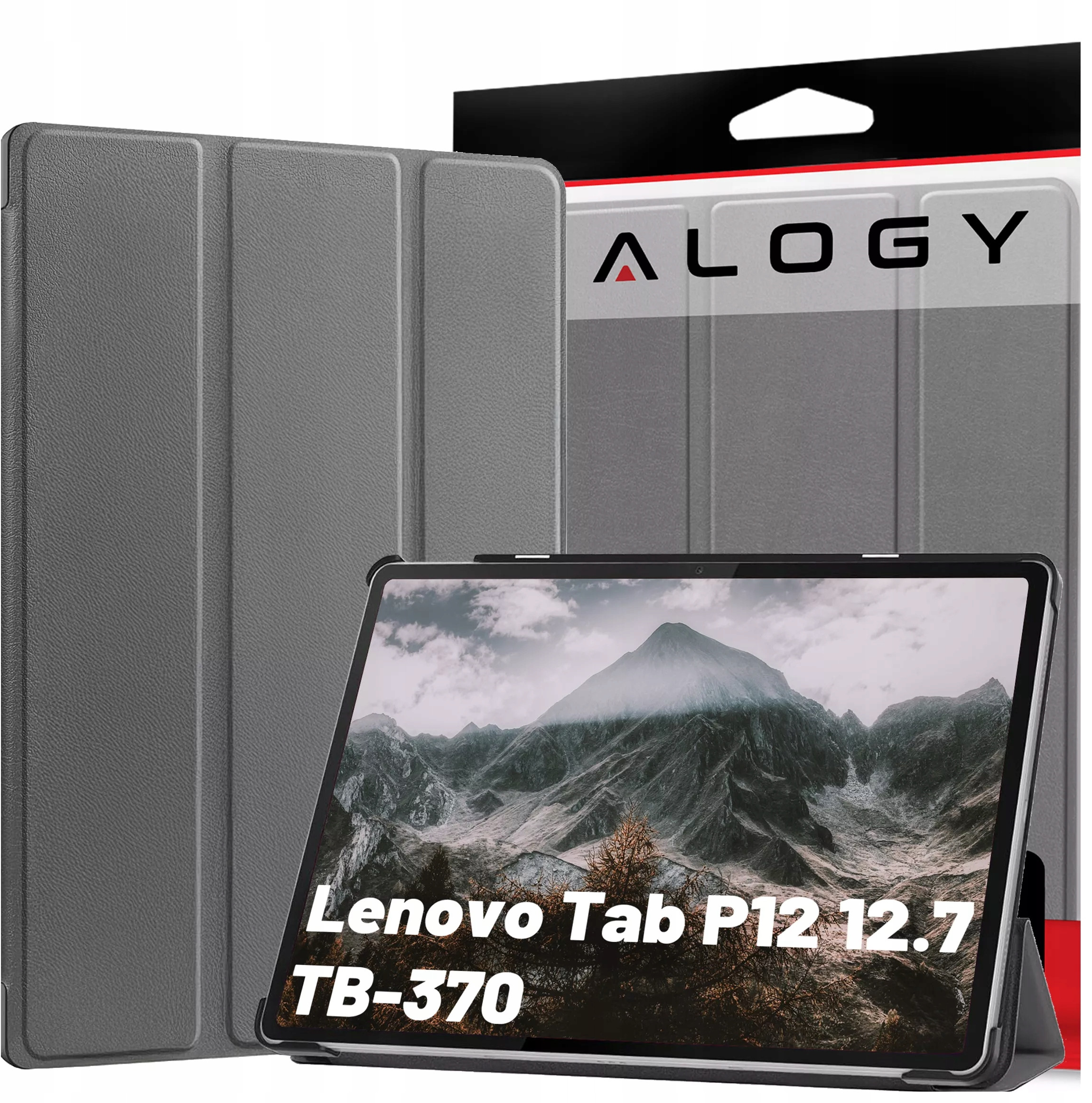 Etui ochronne do Lenovo Tab P12 12.7 TB-370 - Alogy Book Cover Case w kolorze szarym