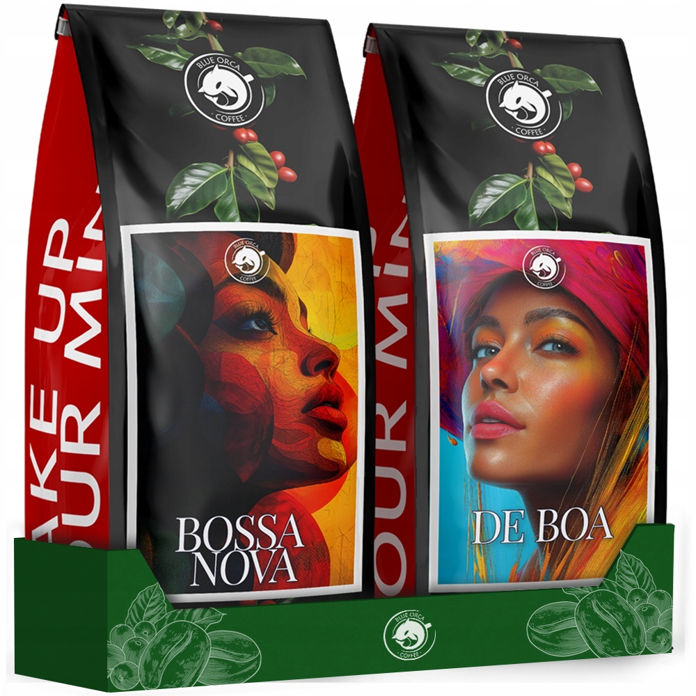 Kawa ziarnista 2x1kg - BOSSA NOVA + DE BOA - 100% Arabica – Doskonały wybór dla miłośników kawy