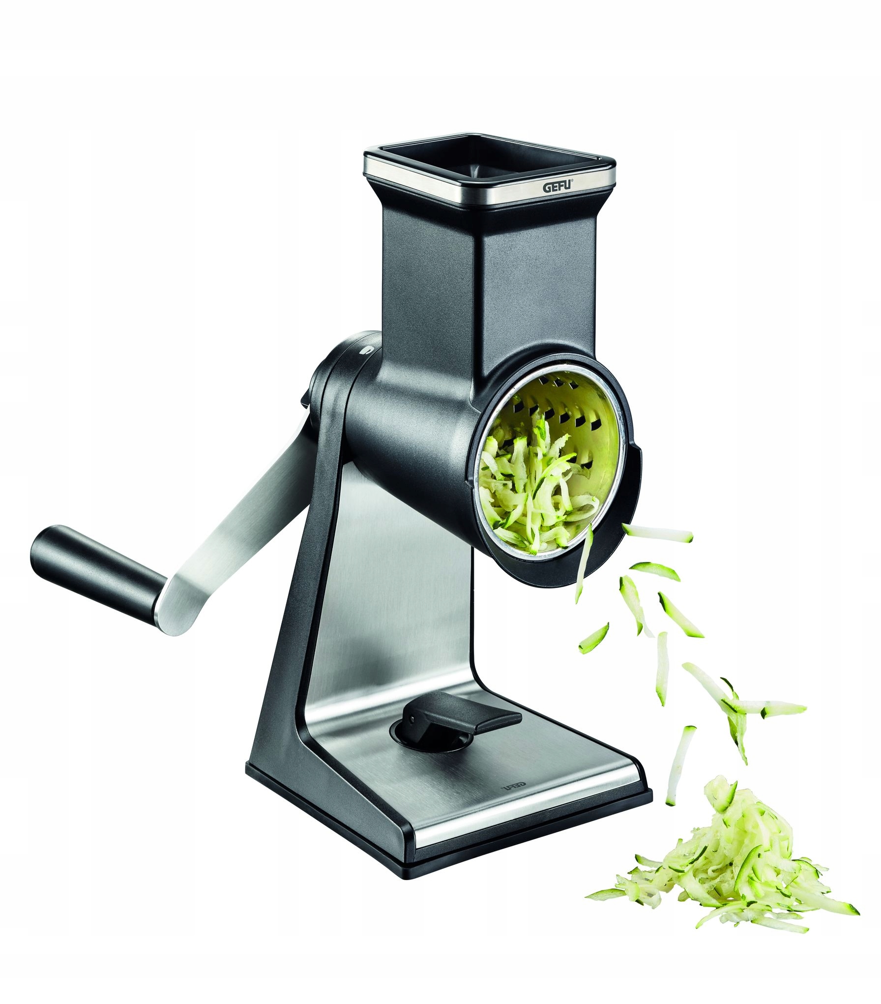 Stabilność dzięki przyssawce i zaciskowi stołowemu