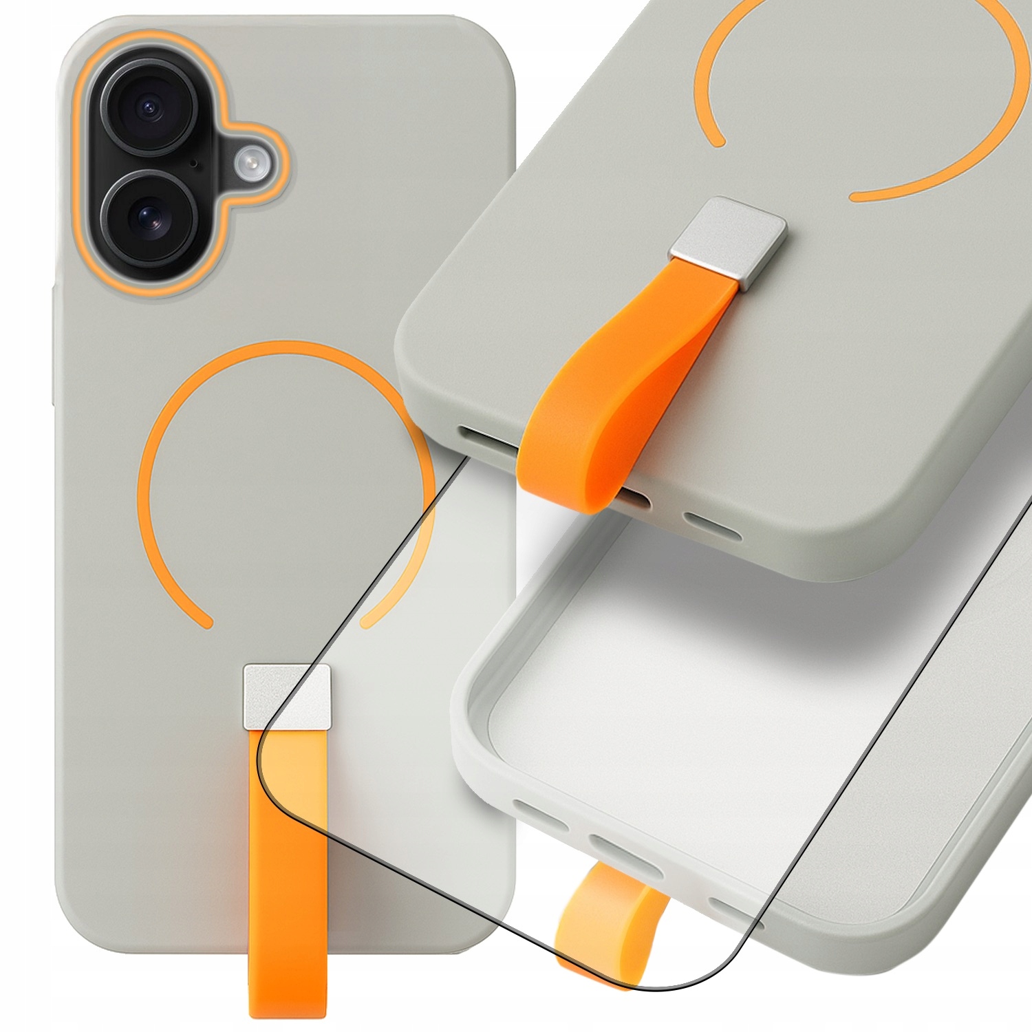 Etui Do Apple iPhone 16 Do MagSafe (Szary, Uchwyt na palec, Case) – Ochrona i styl w jednym