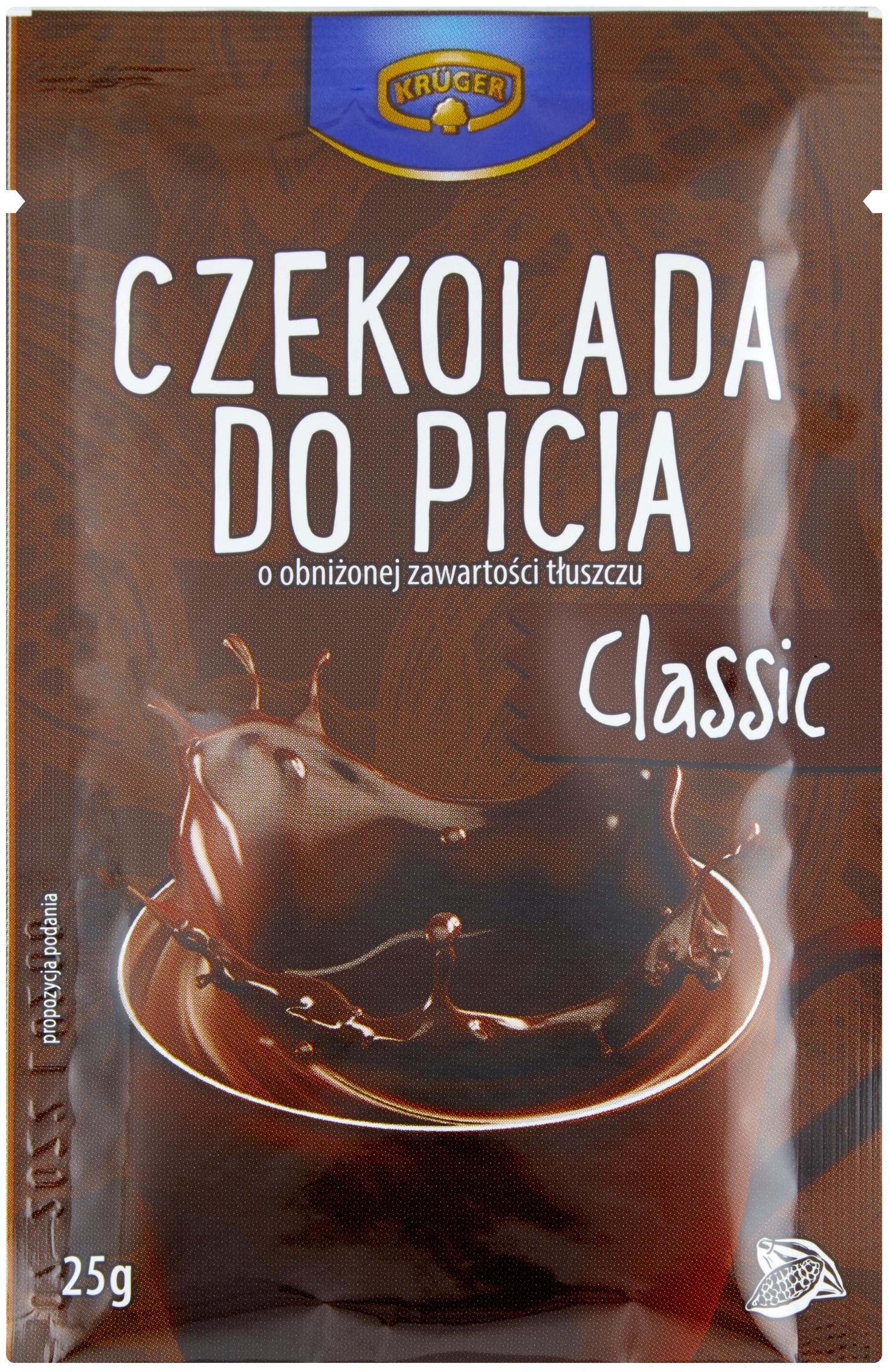 Krüger Classic Czekolada do picia o obniżonej zawartości tłuszczu 25 g – Pyszna przyjemność w każdej filiżance