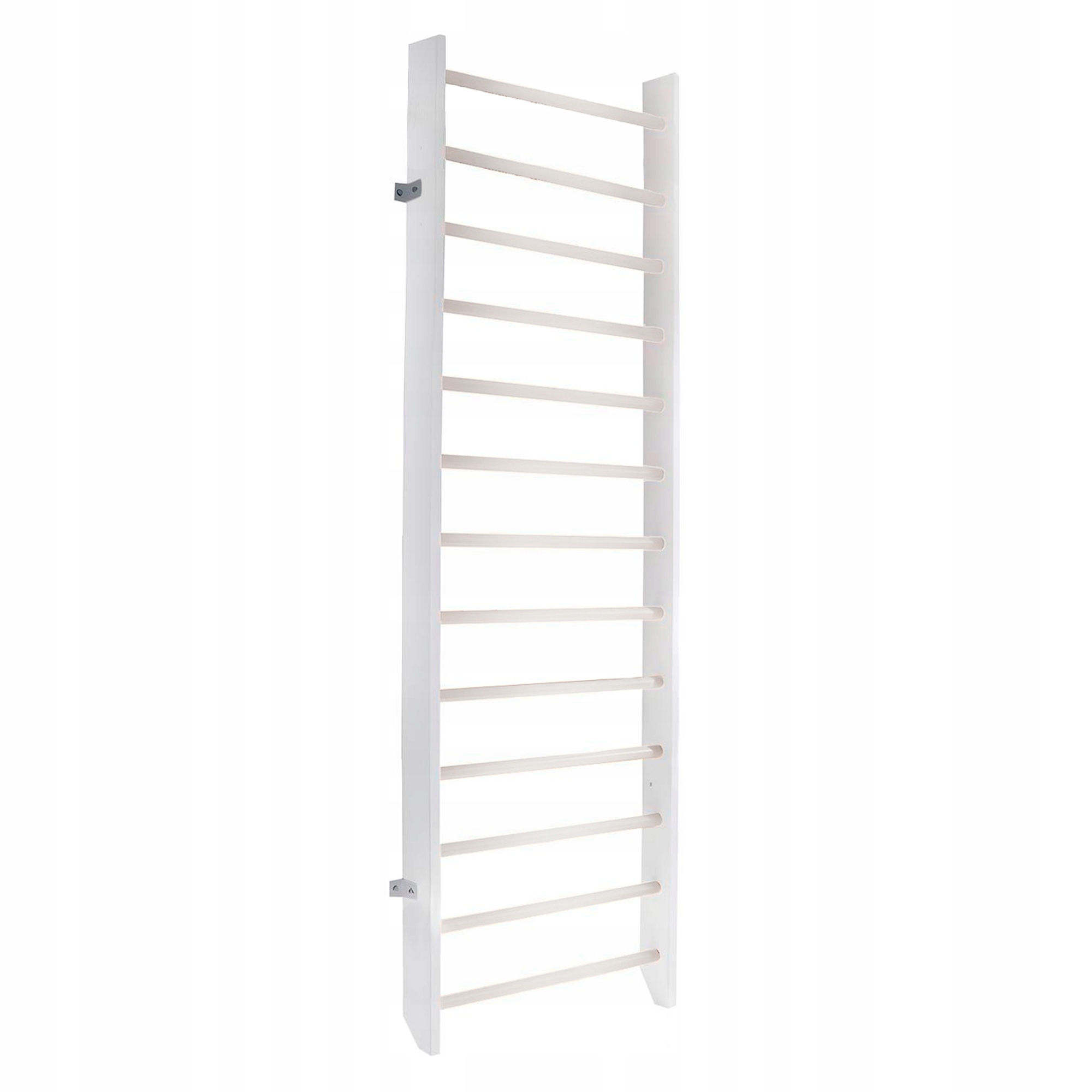 Drabinka rehabilitacyjna biała dla dzieci 250 x 80 cm sosna – Idealna do ćwiczeń w domu
