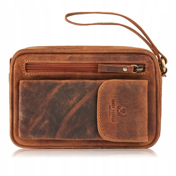 Saszetka męska skórzana do ręki vintage T-56-LBR – Elegancja i funkcjonalność w jednym