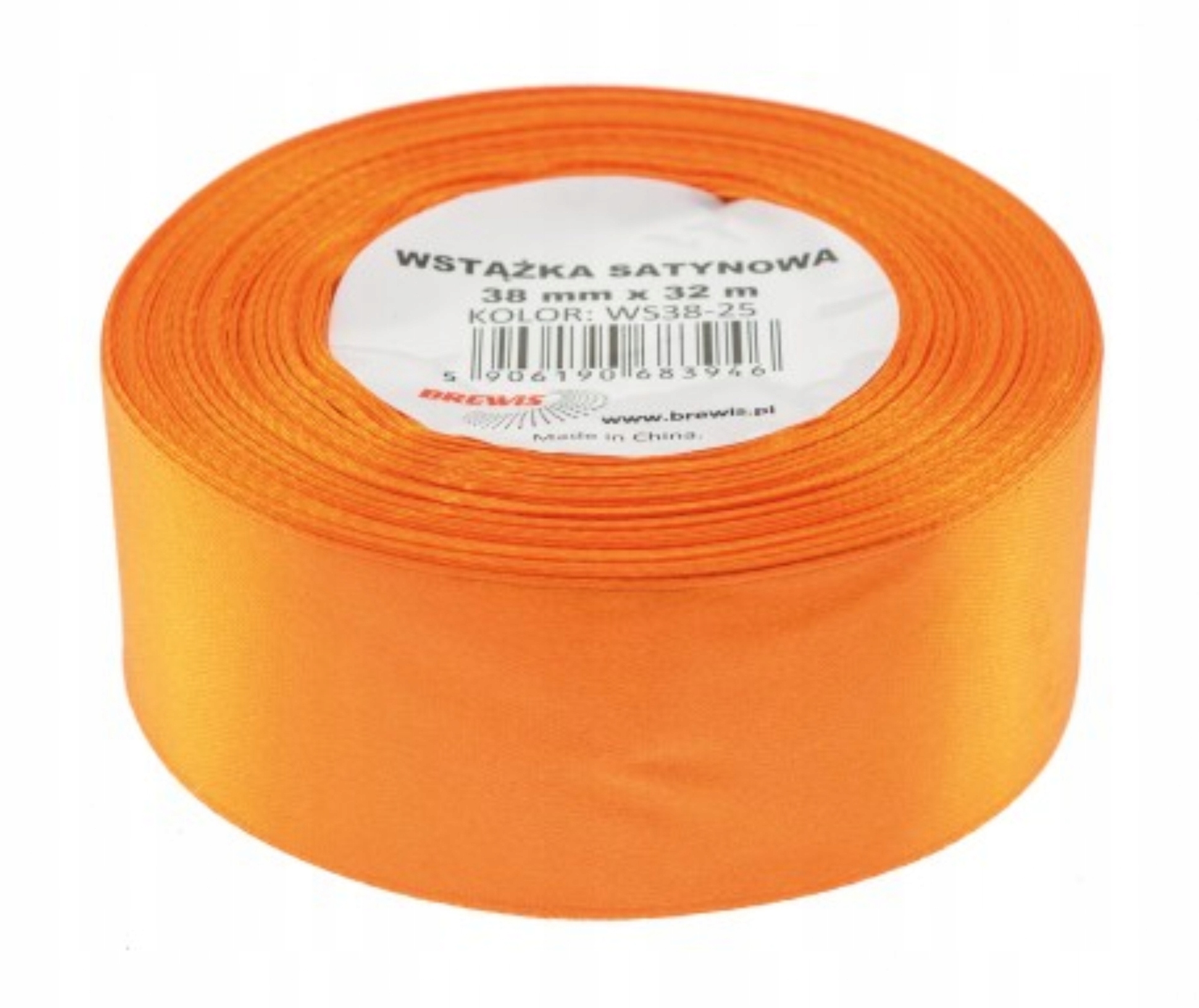 Wstążka satynowa pomarańczowa 38mmx32m – Idealny wybór do dekoracji