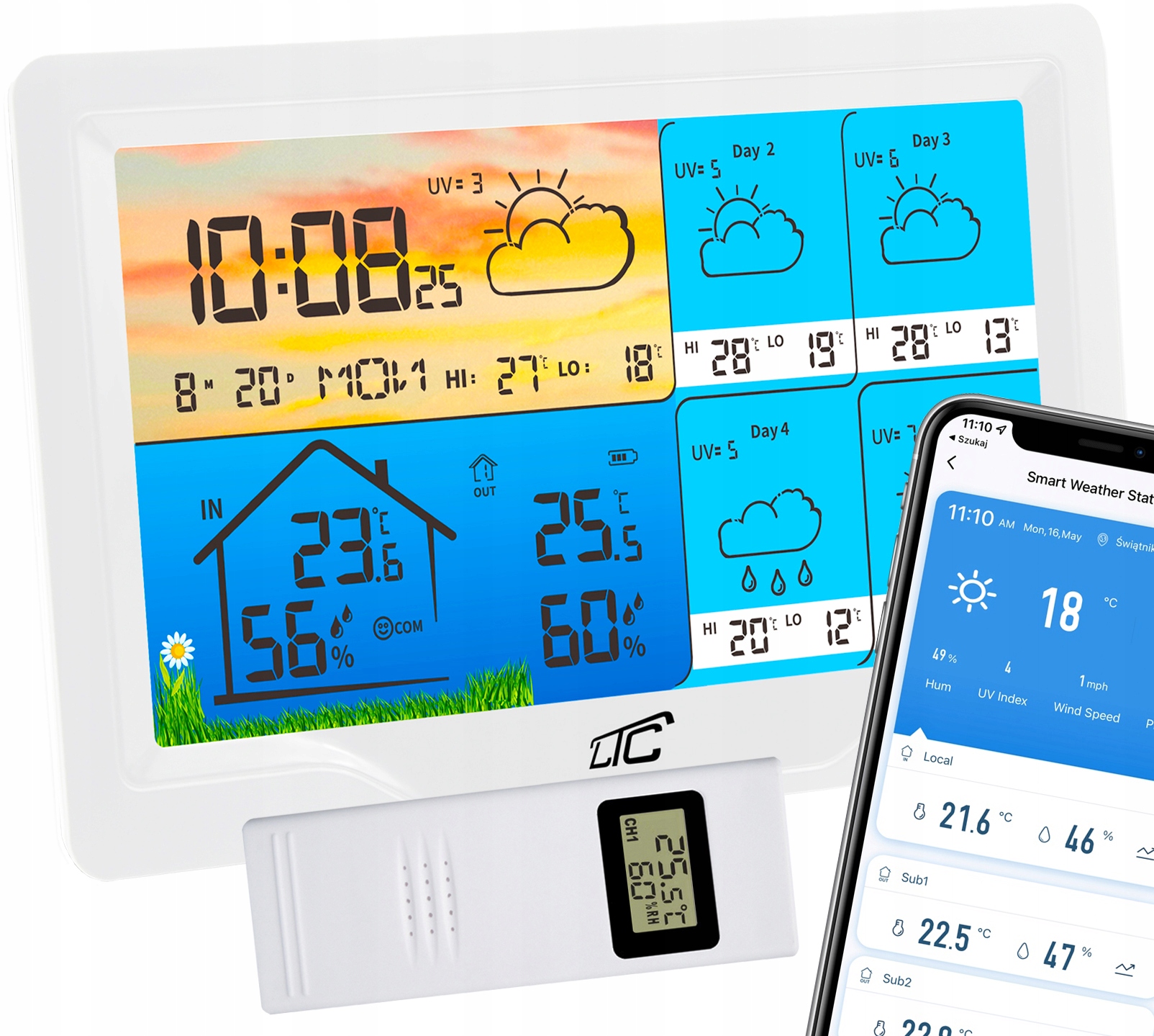 Stacja pogodowa SMART TYUA LXSTP08BS – Nowoczesne monitorowanie warunków atmosferycznych