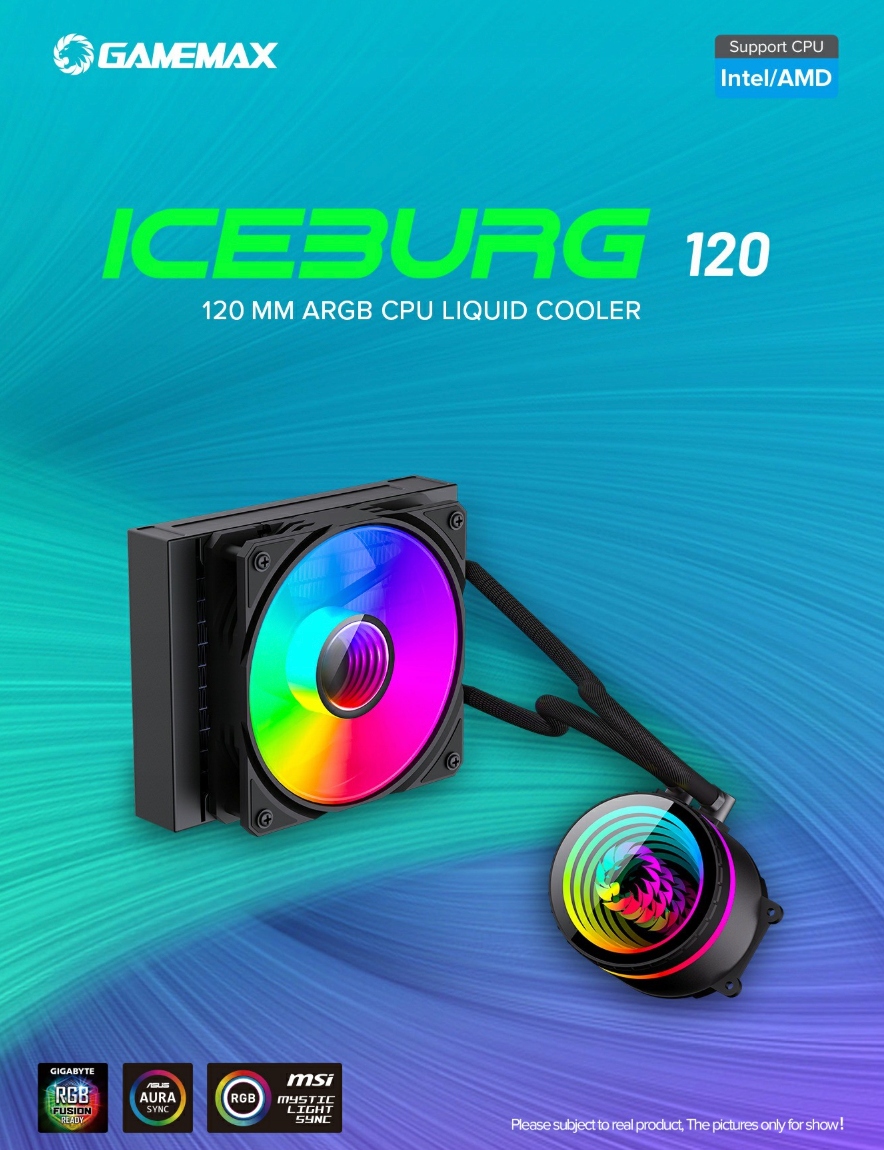 Gamemax CPU Liquid Cooler ICEBURG 120 BK