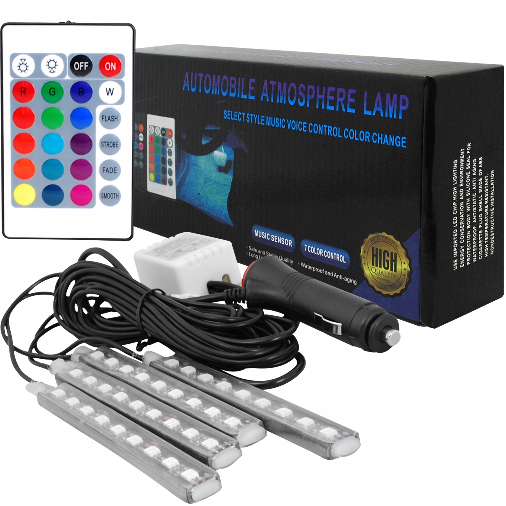 Zestaw oświetlenia kabiny samochodu 9xLED RGB – Stwórz wyjątkowy klimat w swoim aucie