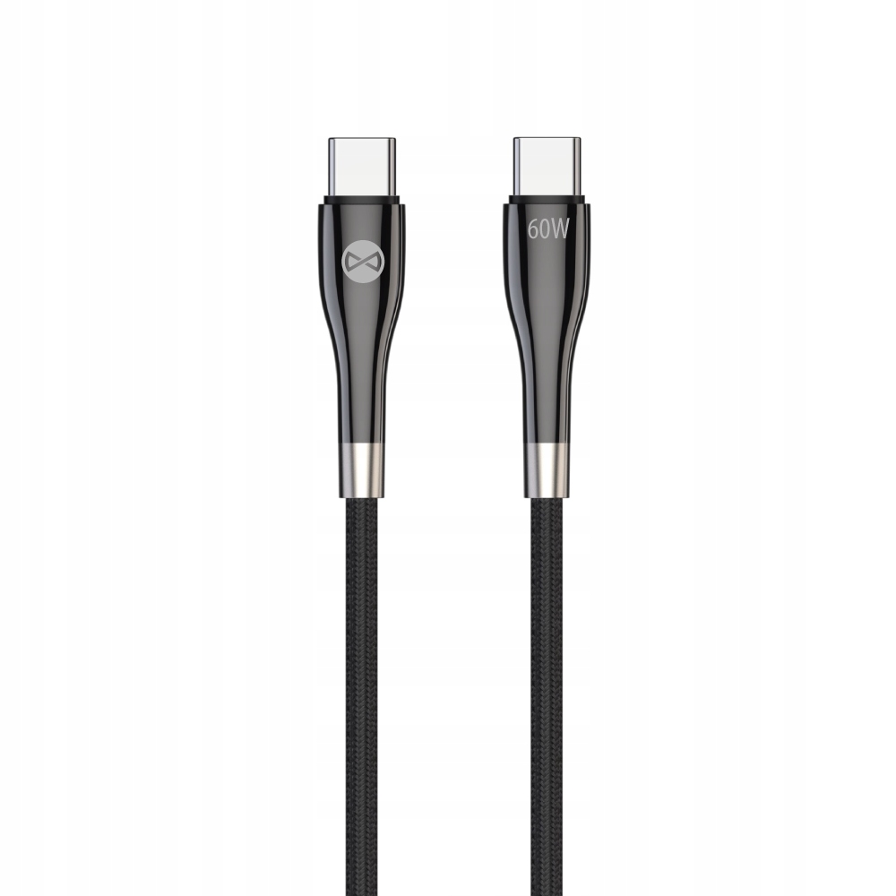 Forever kabel Sleek USB-C - USB-C 2,0 m 60W czarny – Wydajność i elegancja w jednym