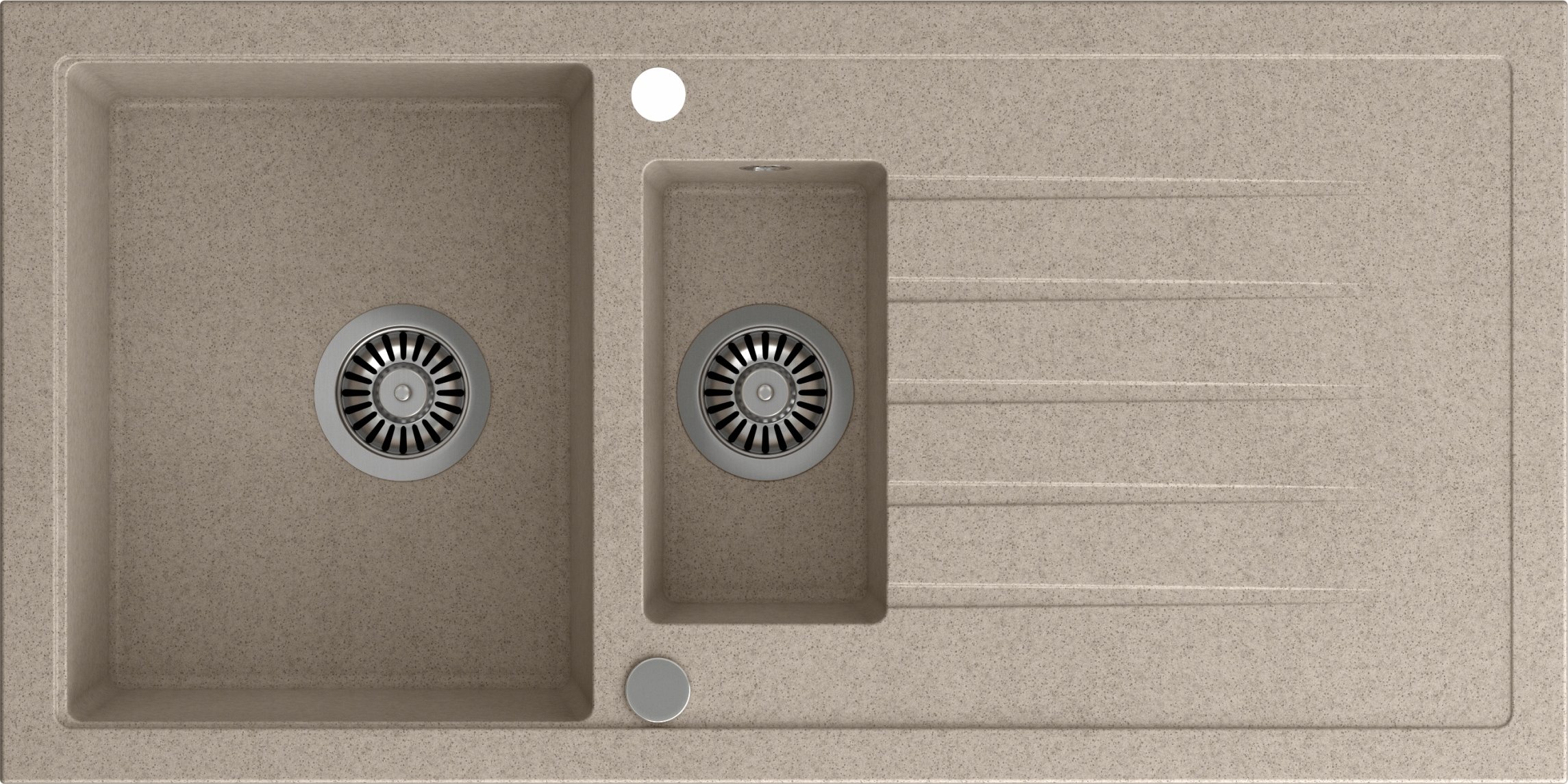 Granitowy zlewozmywak w kolorze beżowym