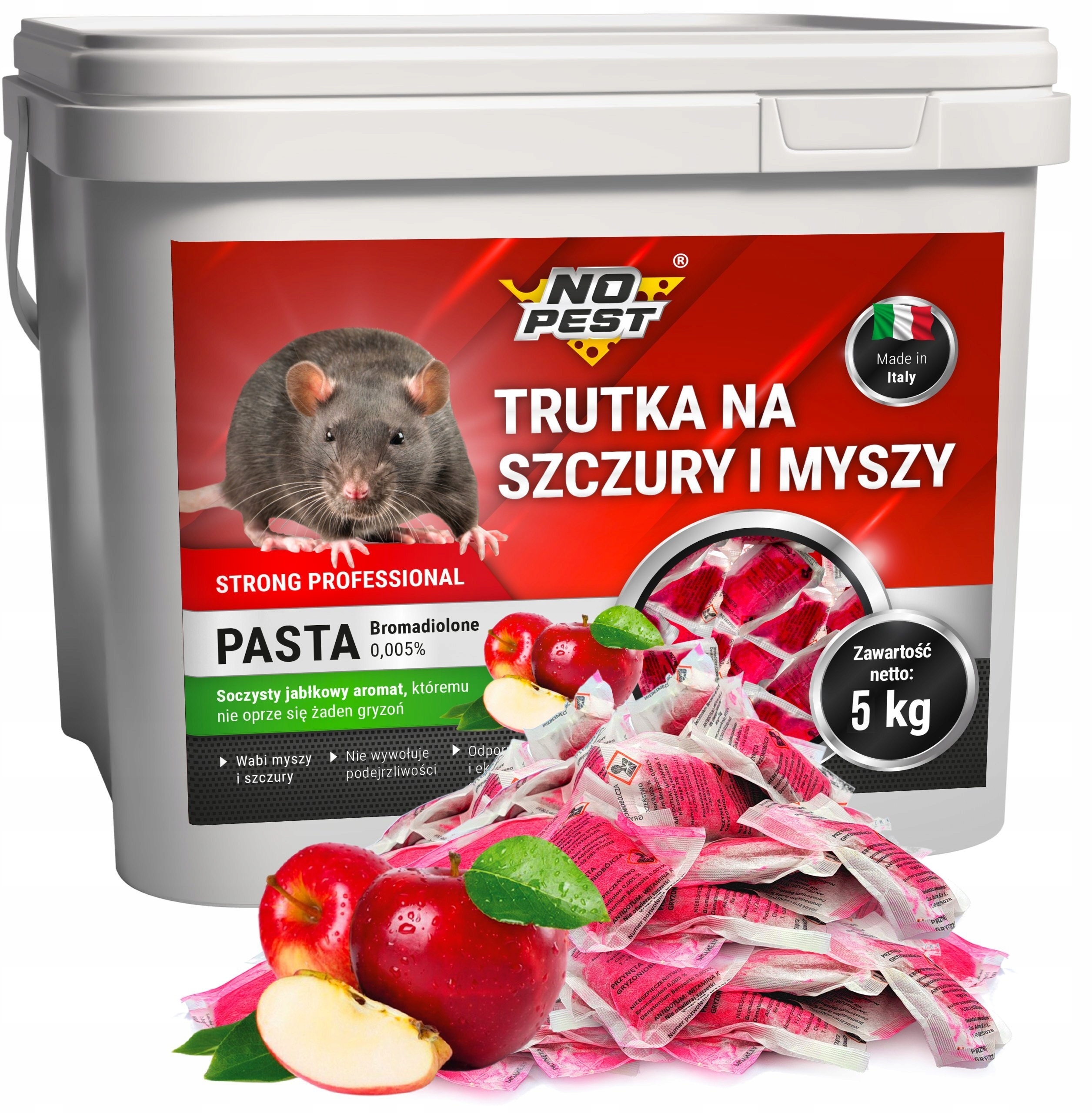 Trutka Trucizna Środek na Myszy Szczury Gryzonie Czerwona Pasta Bromadiolone 5kg – Skuteczna ochrona przed gryzoniami