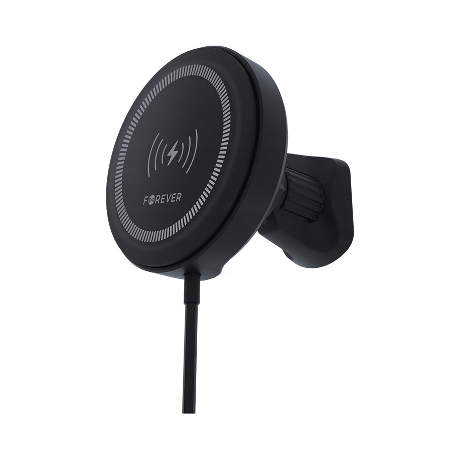 Forever uchwyt samochodowy do kratki MACH-300 magnetyczny z ładowaniem bezprzewodowym czarny Qi2 15W
