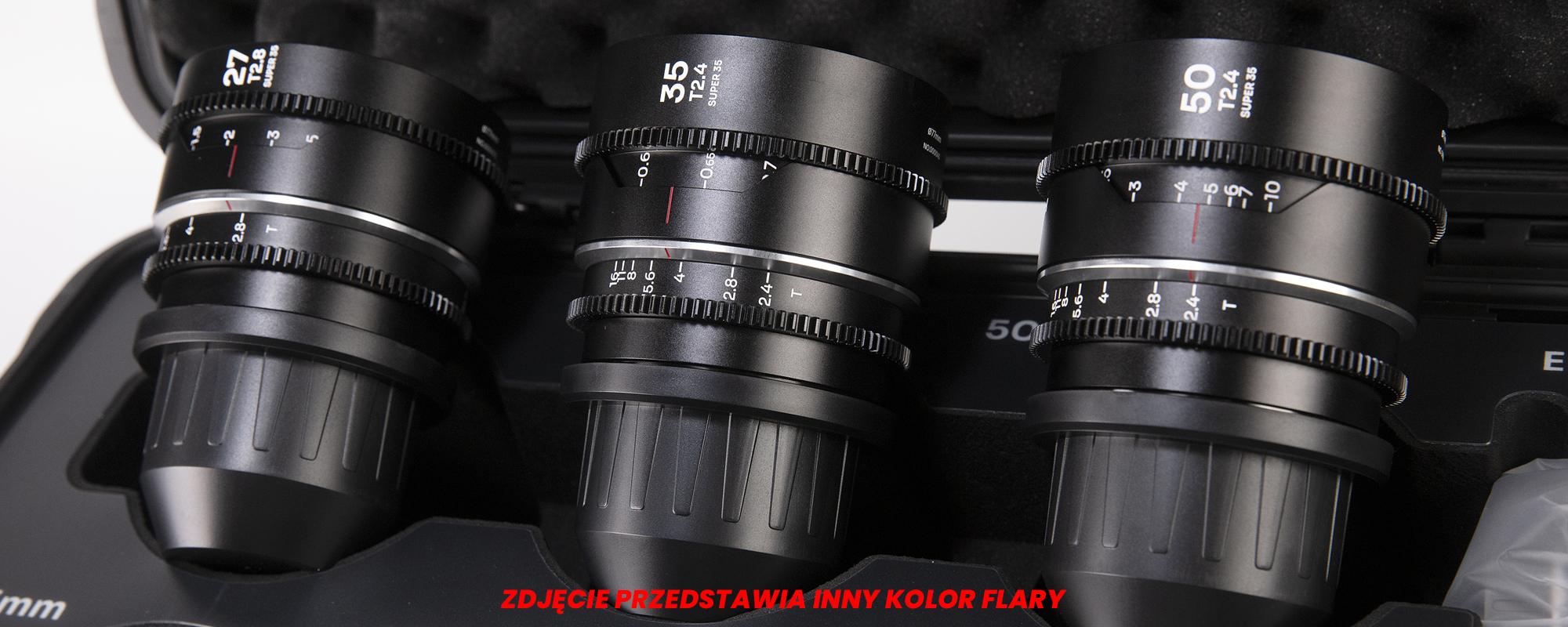 Zestaw  obiektywów Venus Optics Laowa Nanomorph 27 mm, 35 mm, 50 mm S35 Amber do Arri  PL _ Canon EF