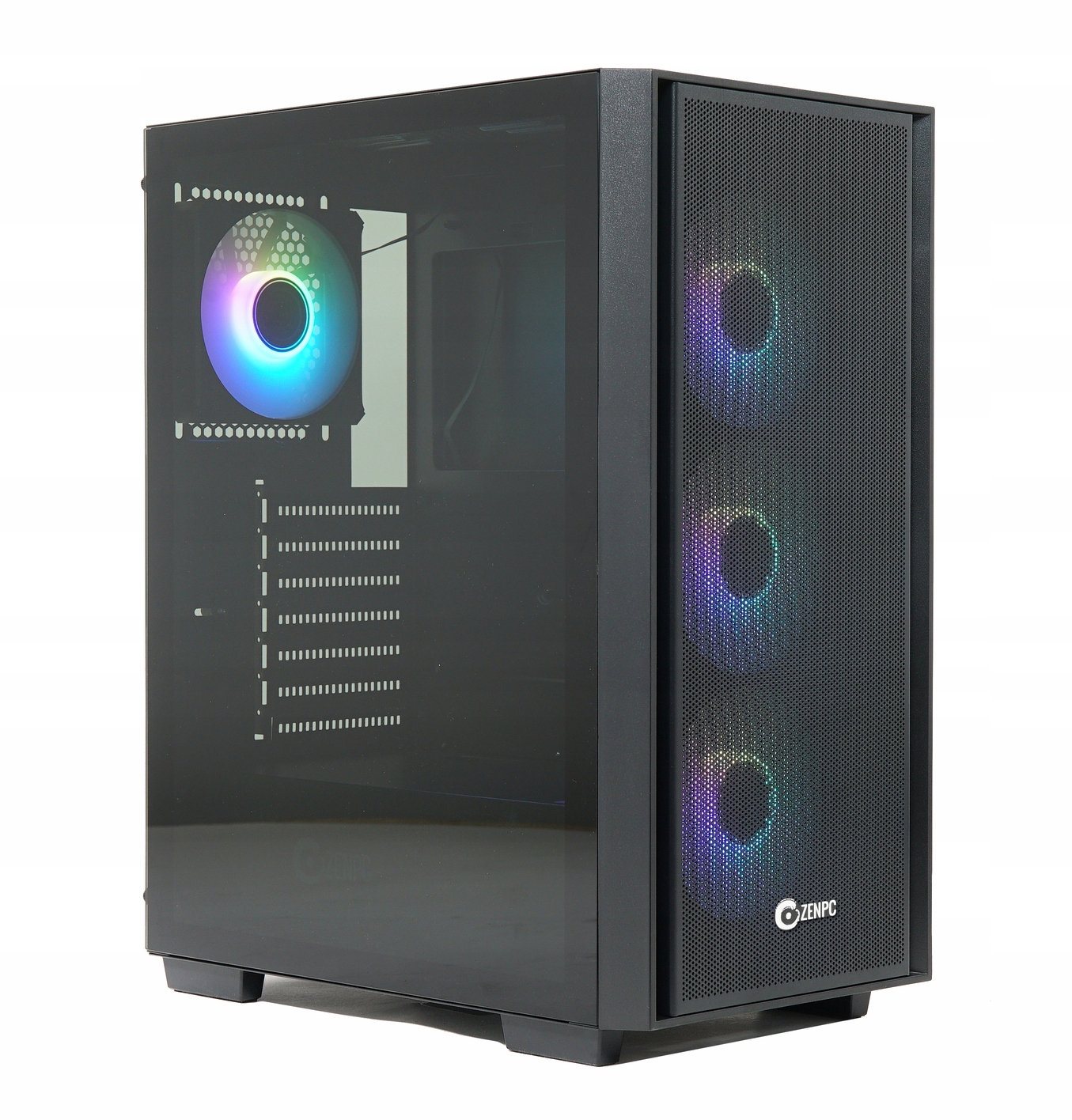 Obudowa do komputera ZENPC Flow TG Black 4x Fander P12 PWM ARGB PST – Nowoczesny design i funkcjonalność