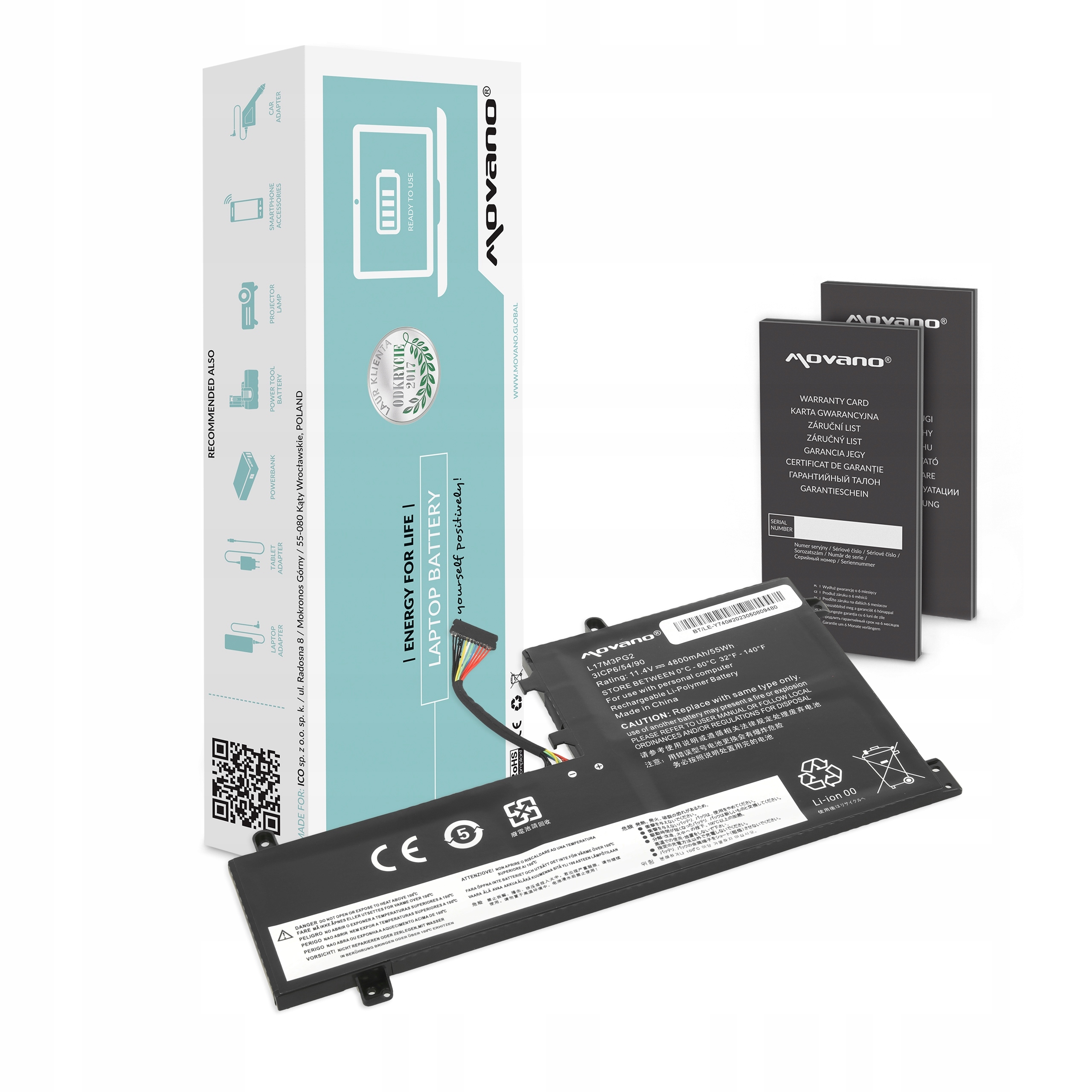 Bateria Movano L17C3PG2 do Lenovo Legion Y530 Y730 Y7000 – Wydajność i niezawodność