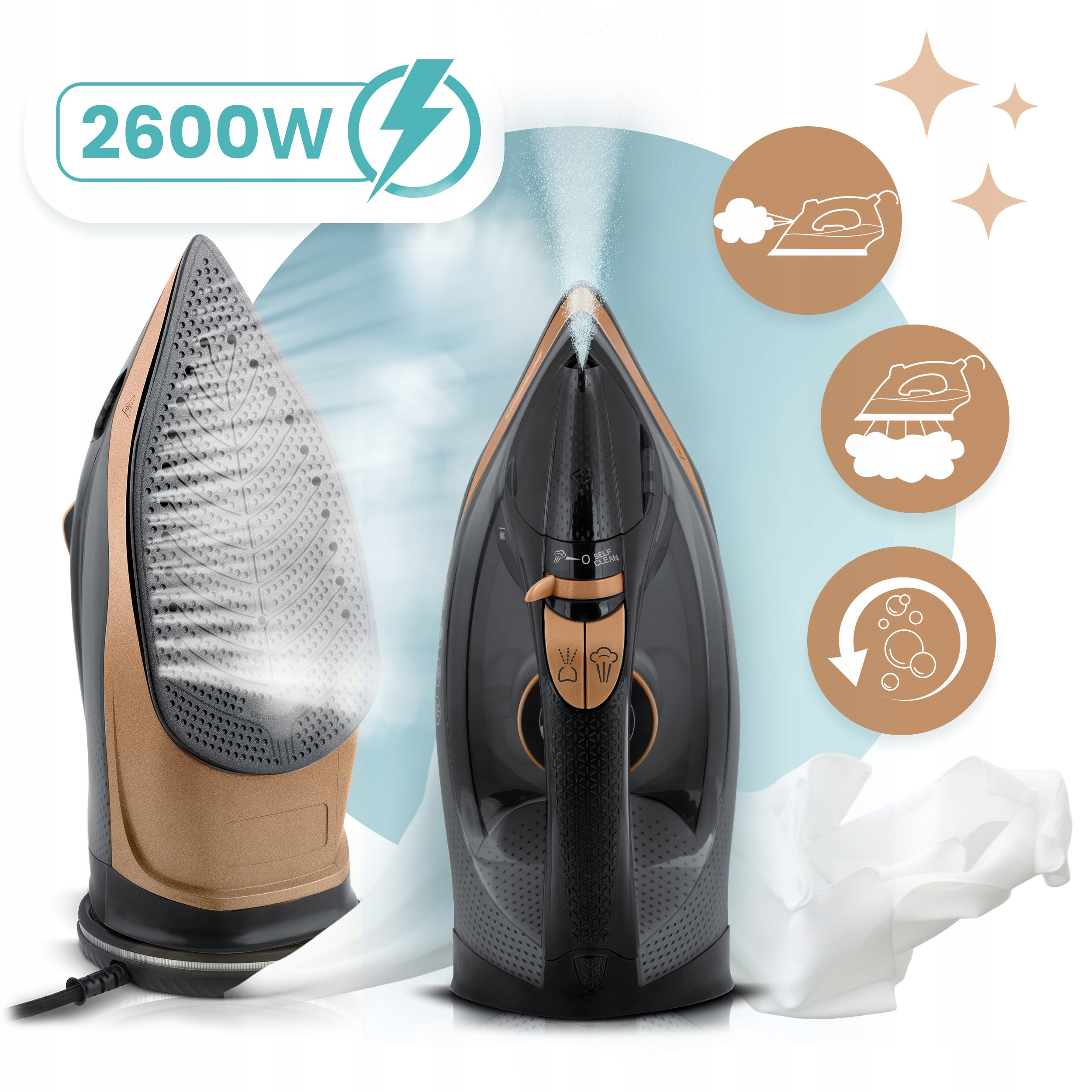 Żelazko bezprzewodowe parowe 2600W Berdsen BD-333 – Nowoczesny pomocnik w Twoim domu