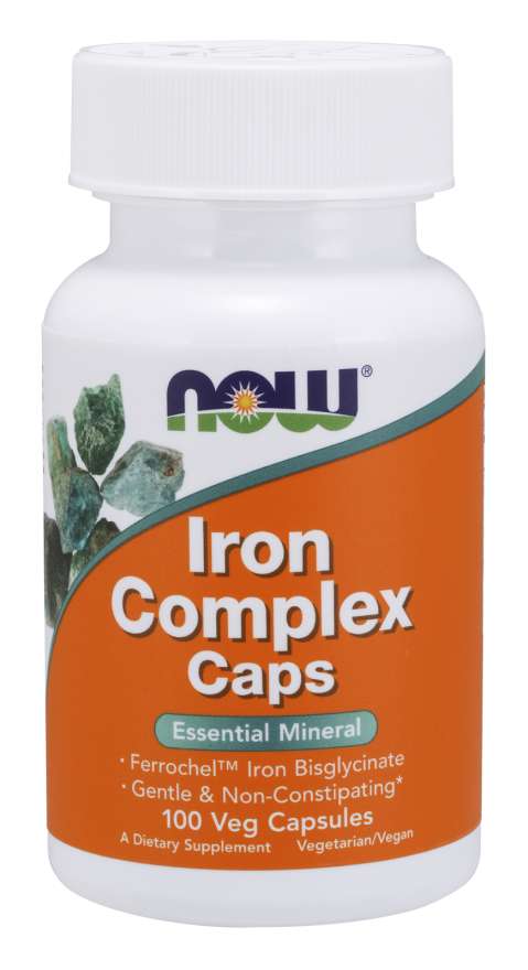 NOW FOODS Iron Complex - Żelazo Complex (100 kaps.) – Suplement diety dla zdrowia