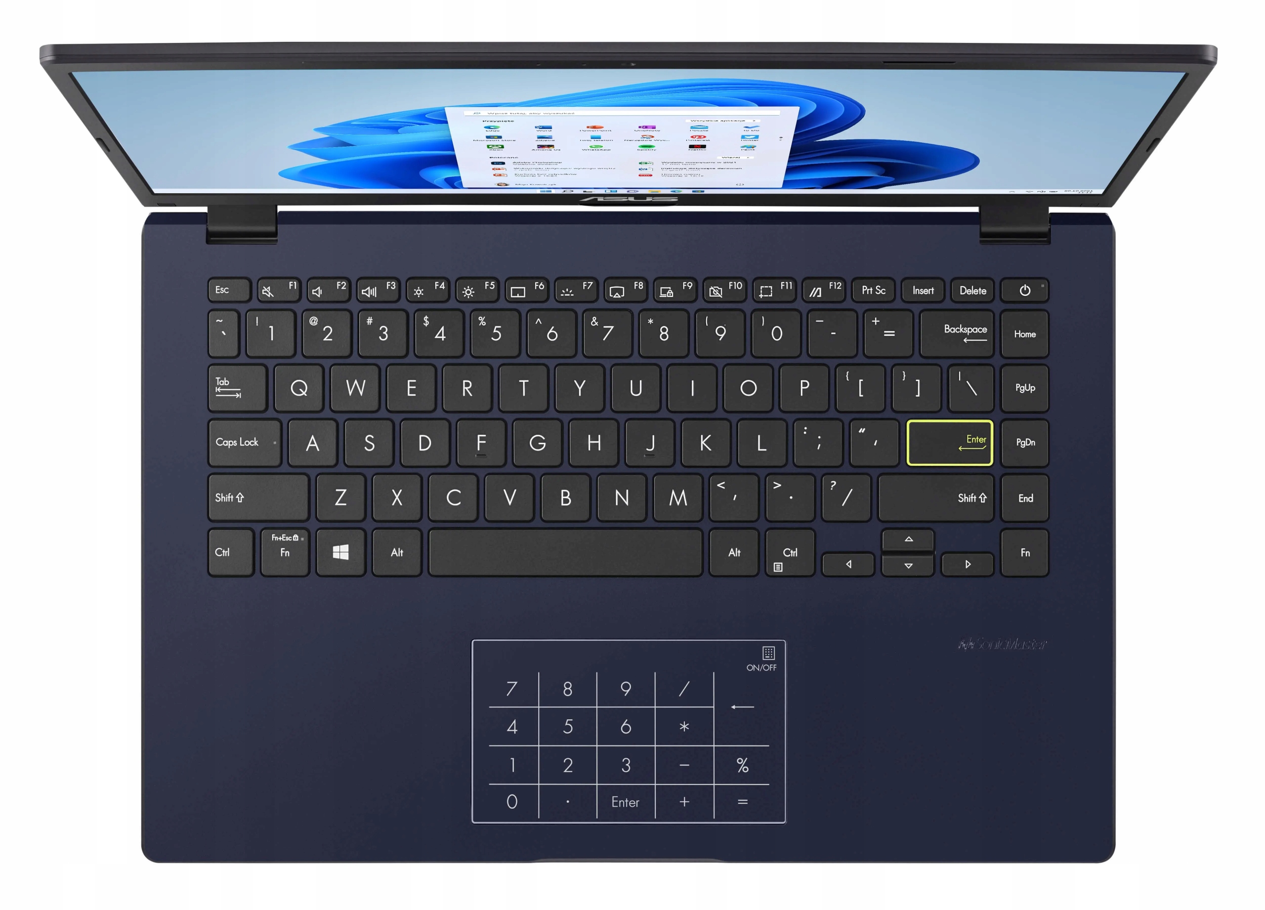 Ergonomiczna klawiatura i touchpad dla komfortu
