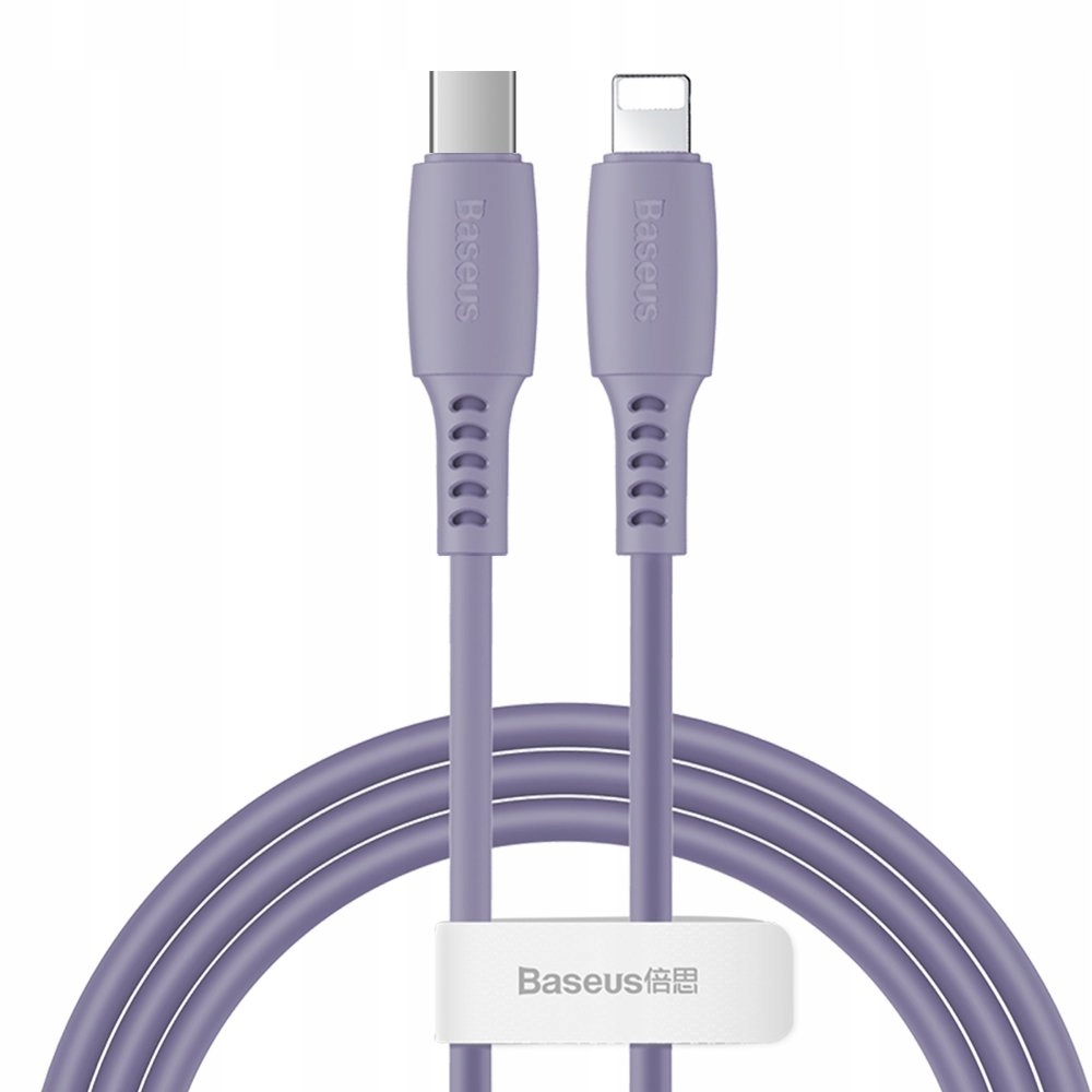 Baseus Colourful kabel USB-C - Lightning 1 m fioletowy (CATLDC-05) – Wydajność i styl w jednym