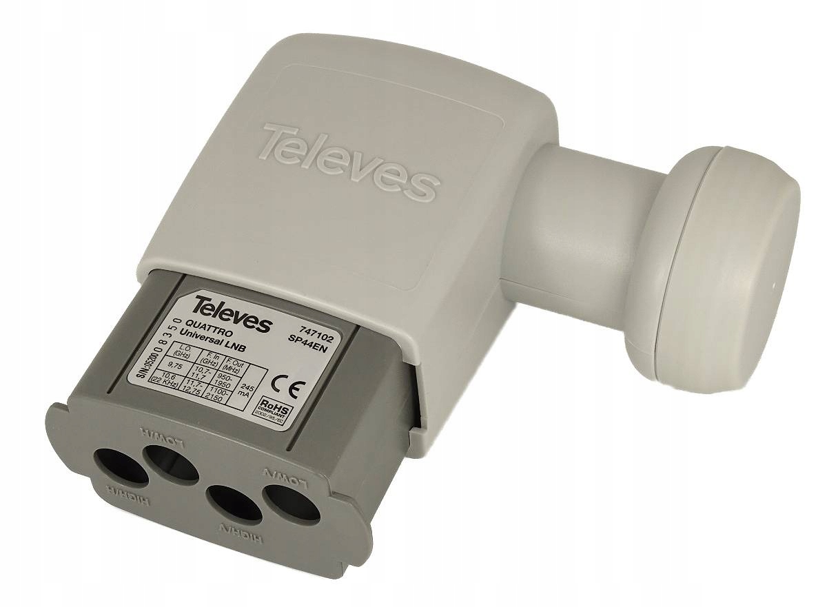 Konwerter 4-wejścia Quattro Multiswitcha LNB Televes 747102 – Idealne rozwiązanie dla Twojej instalacji satelitarnej