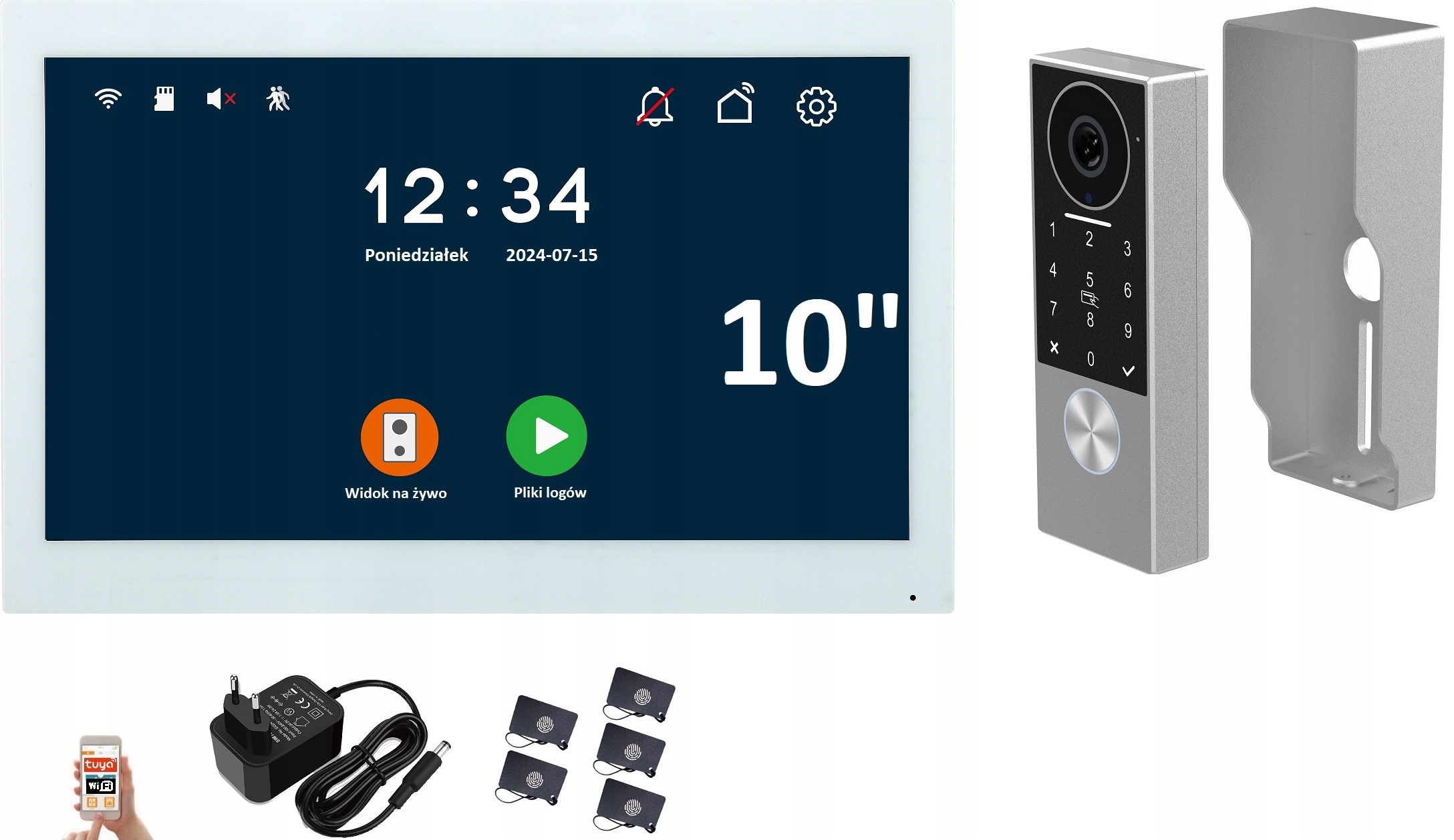 IPS KW07 Wideodomofon WiFi 1080p APP 10' TUYA – Nowoczesne rozwiązanie dla Twojego domu