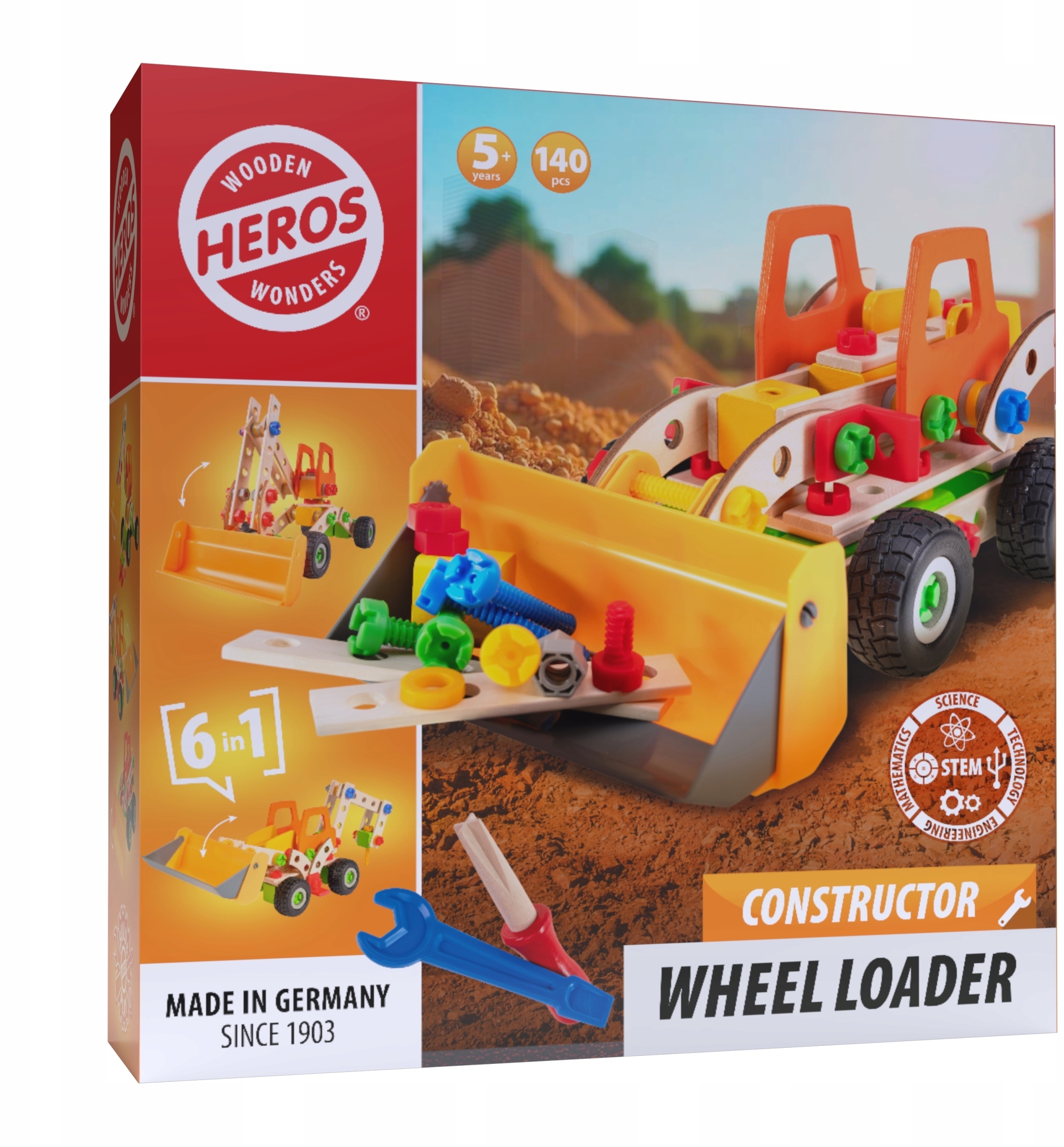 HEROS Klocki drewniane 6w1 HE0011