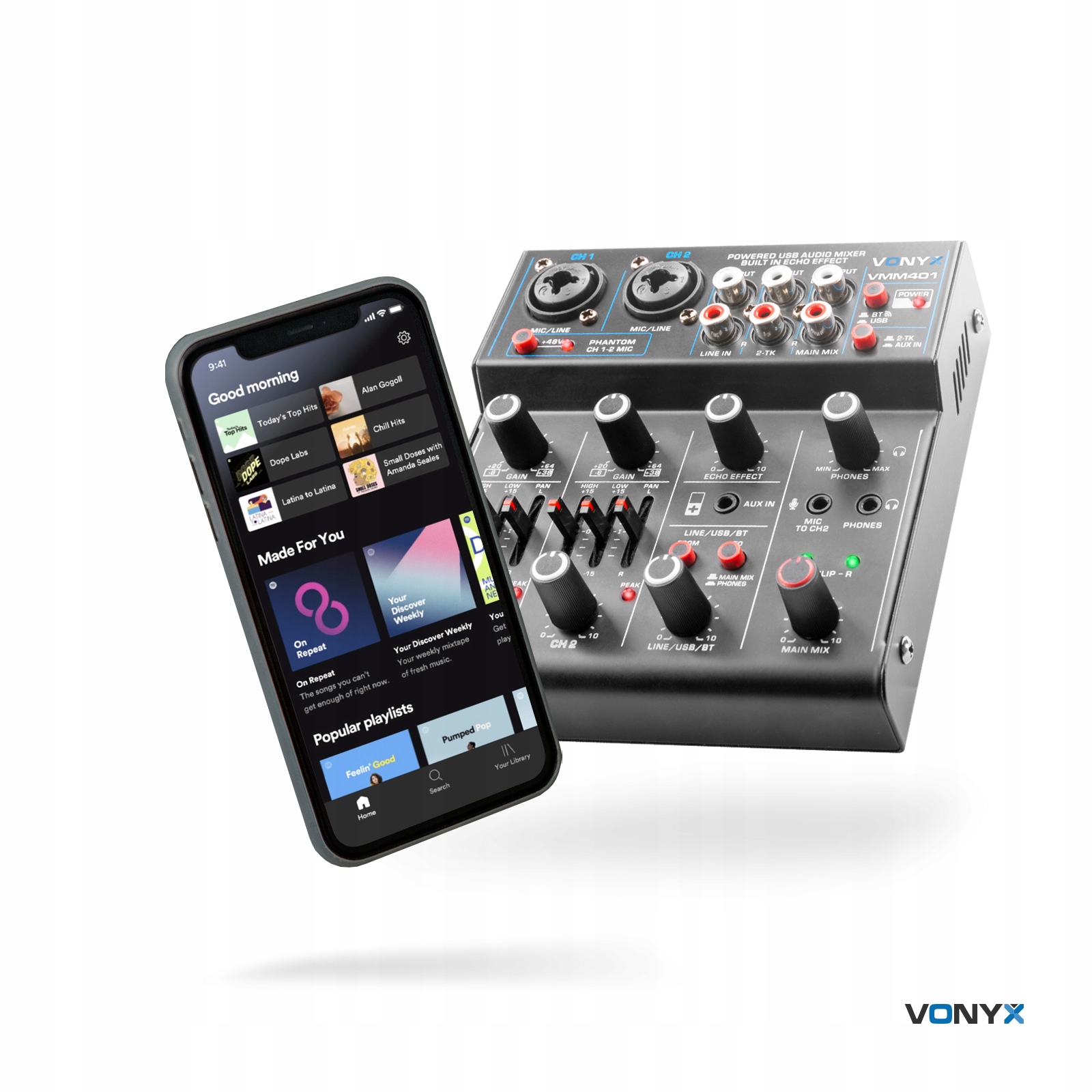 Kompaktowa konstrukcja z wejściami XLR i stereo