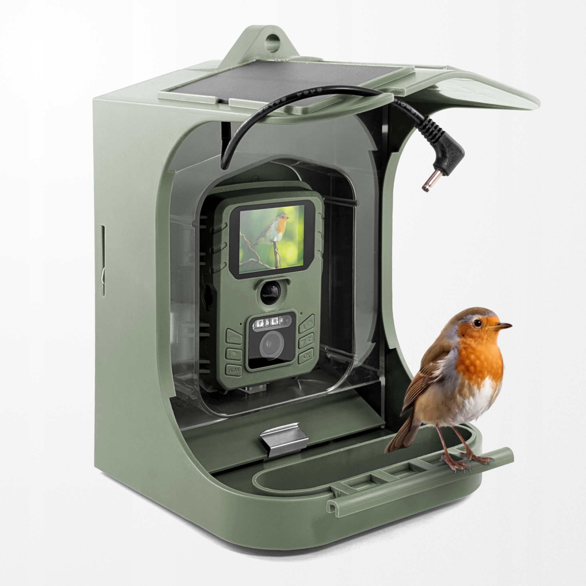 Karmnik Dla Ptaków z Kamerą WiFi Fotopułapka Solarna PIR Aplikacja Edukacja – Obserwuj przyrodę w nowoczesny sposób