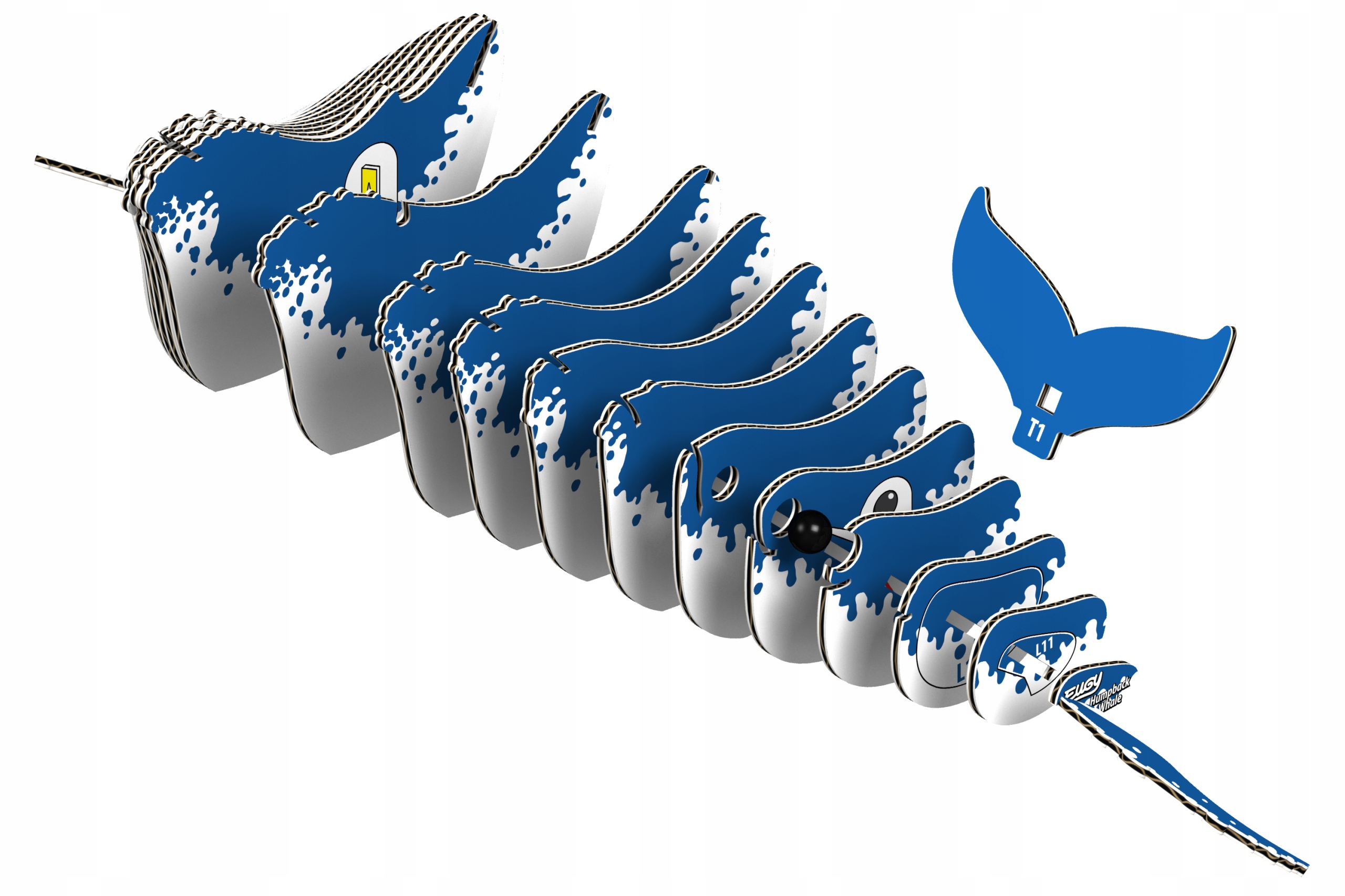 Zestaw zawiera ponumerowane elementy i nietoksyczny klej