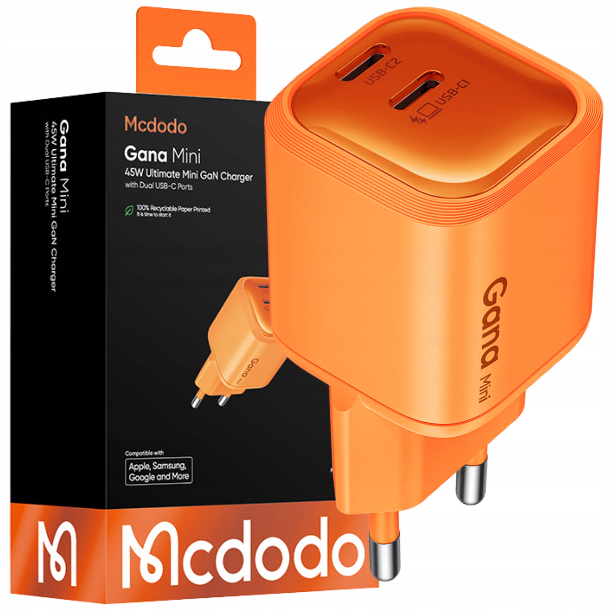 Szybka ładowarka sieciowa Mcdodo Gana Mini 45W – Twoje idealne rozwiązanie do ładowania
