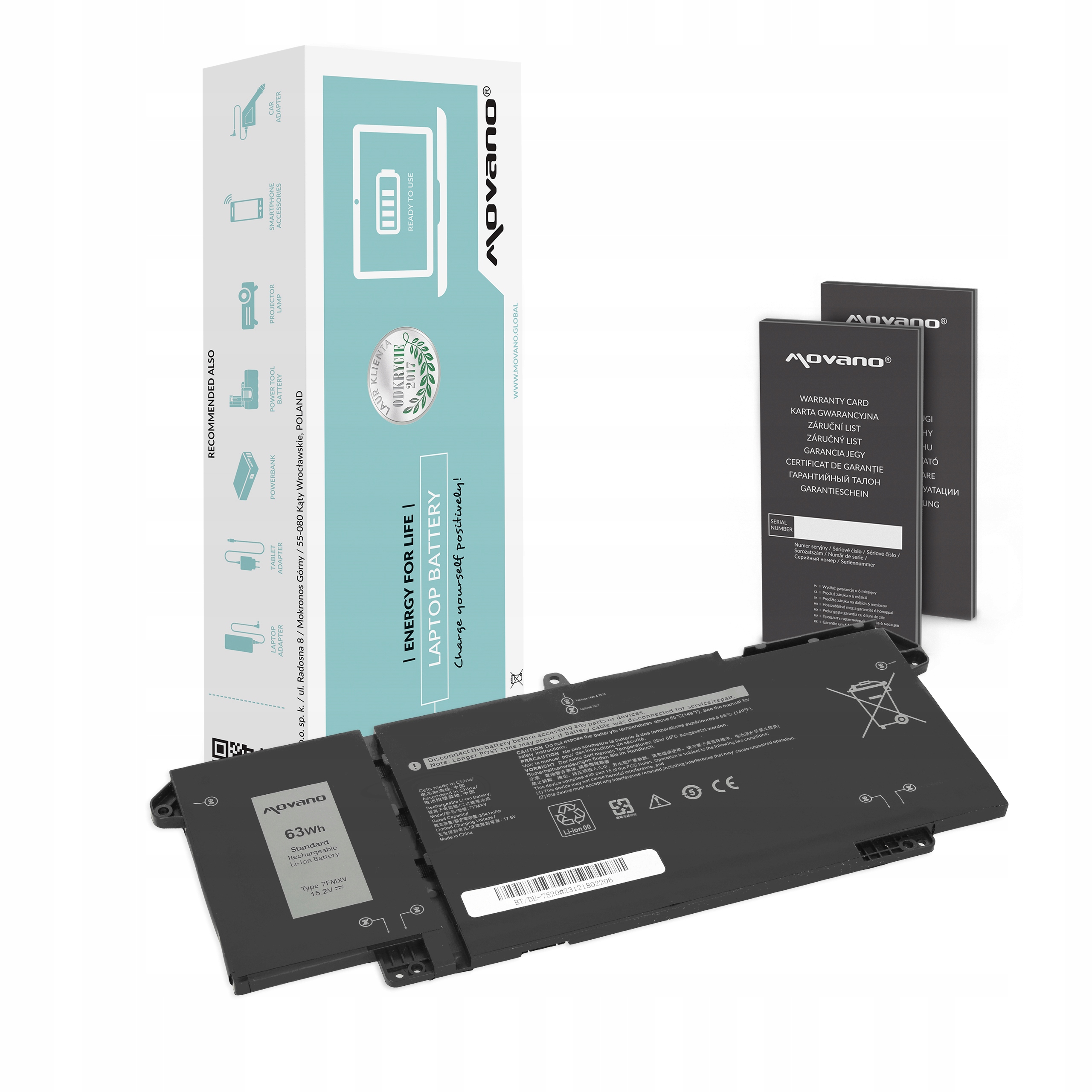 Bateria Movano 7FMXV do Dell Latitude 5320, 7320, 7420, 7520 – Wydajność i niezawodność