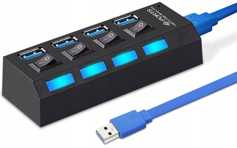 HUB USB ROZDZIELACZ 4 PORTÓW ROZGAŁĘŹNIK USB 3.0 – Rozszerz swoje możliwości