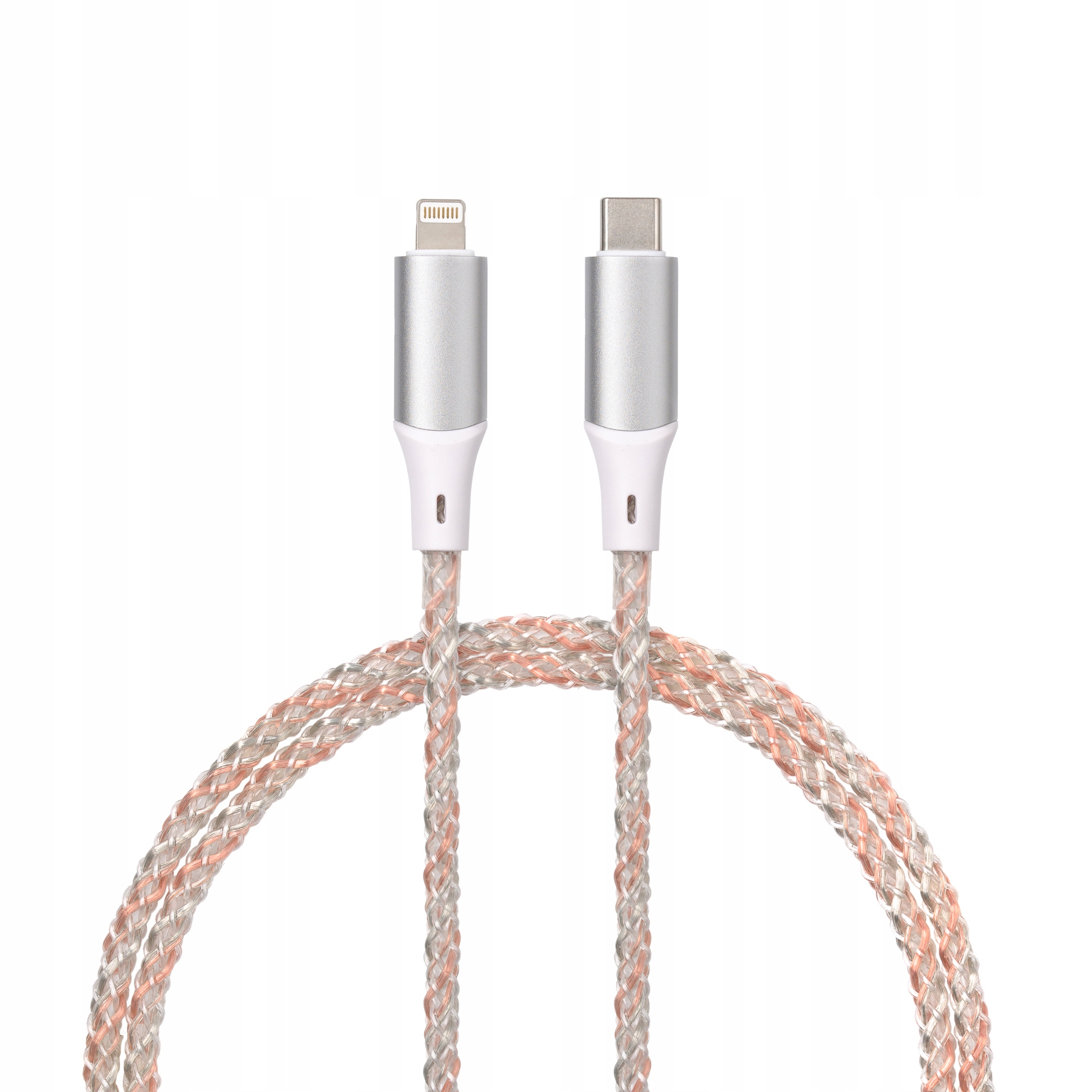 QUALO kabel świecący USB-C-Lightning 1M 3A biało/srebrny QCS-CL-00 – Innowacyjna jakość i styl