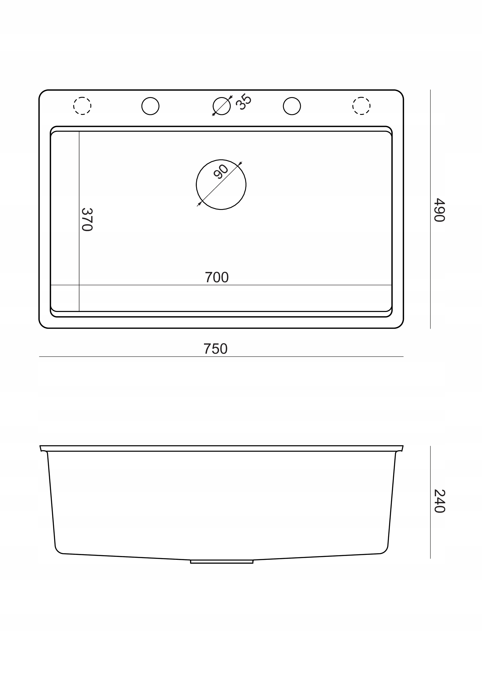 Wymiary zlewozmywaka: 76x50x235 mm