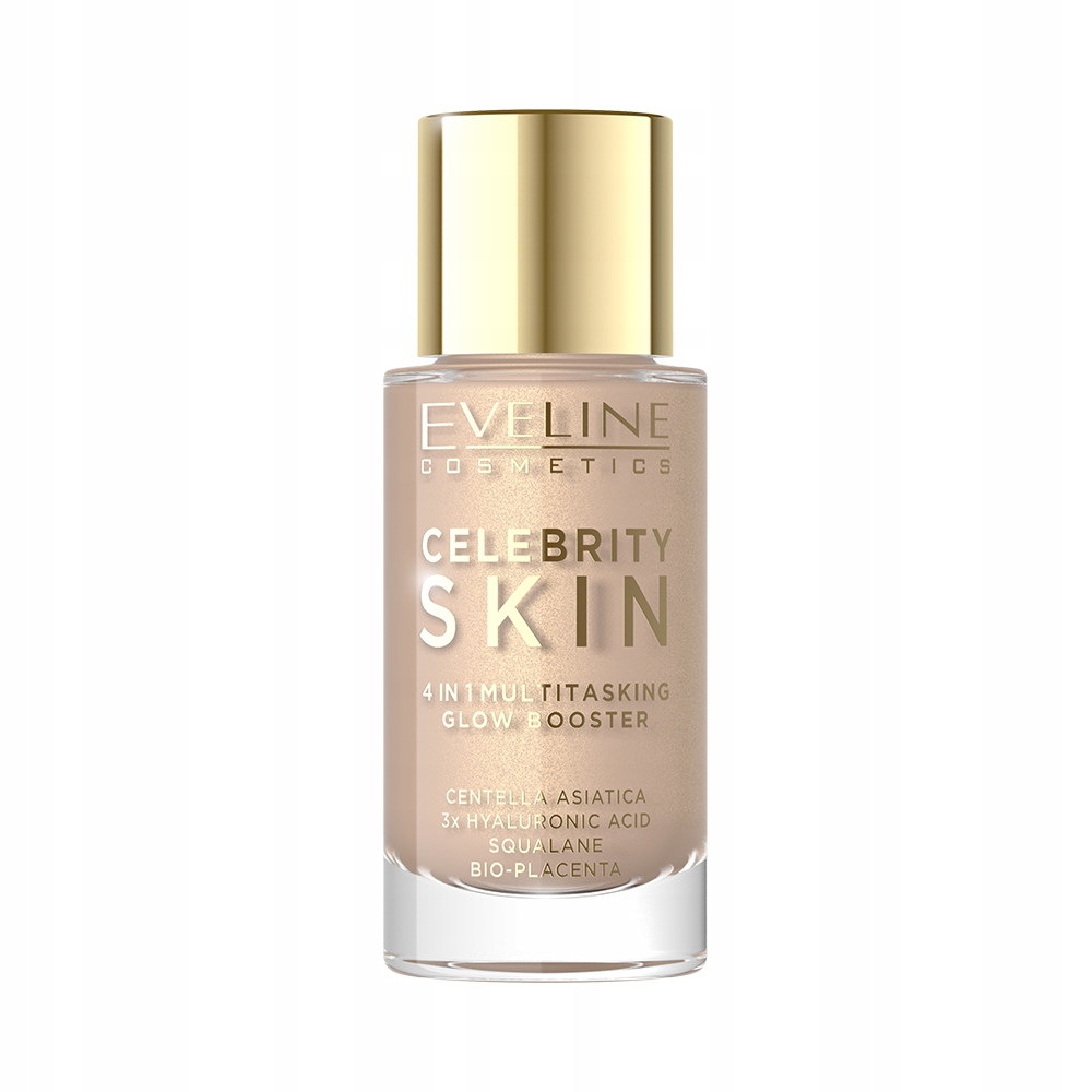 Eveline Celebrity Glow Booster Wielozadaniowa baza do twarzy Universal Tan (02N) – Sekret promiennej cery