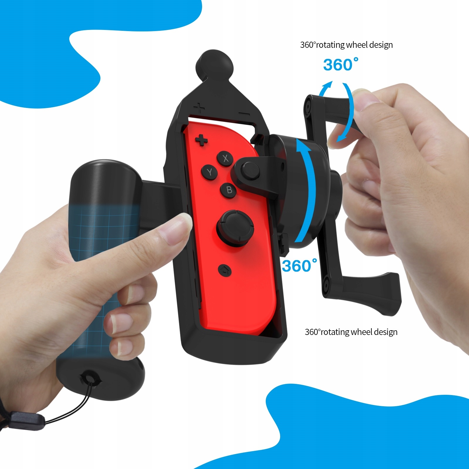 Wędka z obracanym kołowrotkiem – Idealne dopasowanie do Joy-Con
