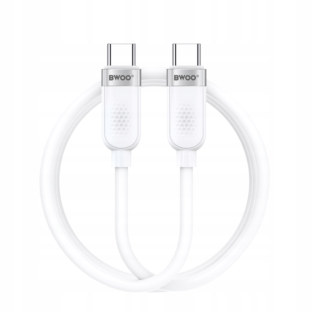BWOO kabel 65W USB-C - USB-C 1m biały – Szybkie ładowanie i transfer danych