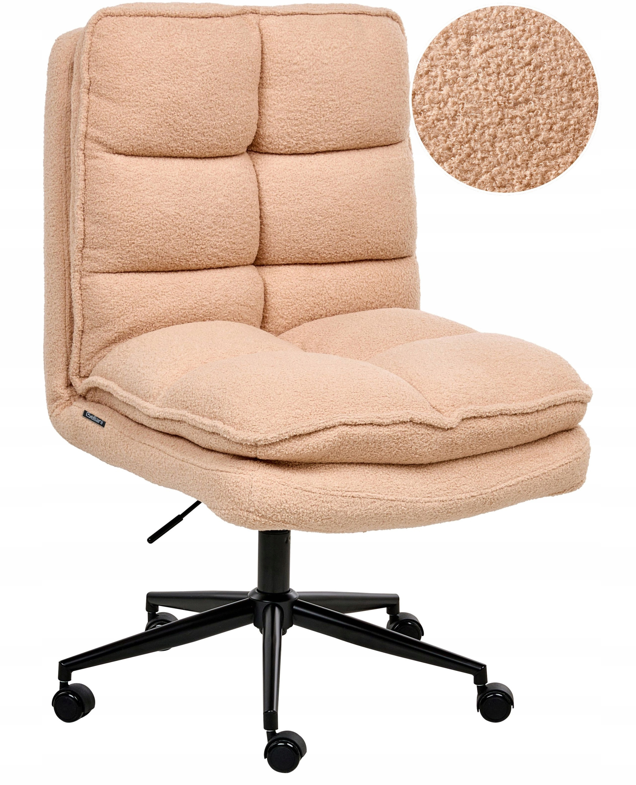 Krzesło biurowe ADDISON Boucle Brzoskwiniowy – Komfort i styl w Twoim biurze