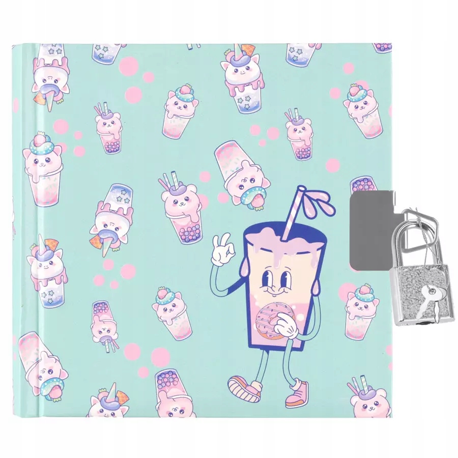 Kolorowa okładka z grafiką Bubble Tea