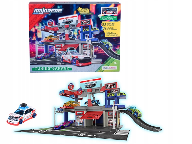 Majorette Garaż Tuningowy +1 Pojazd – Zestaw do zabawy dla małych miłośników motoryzacji