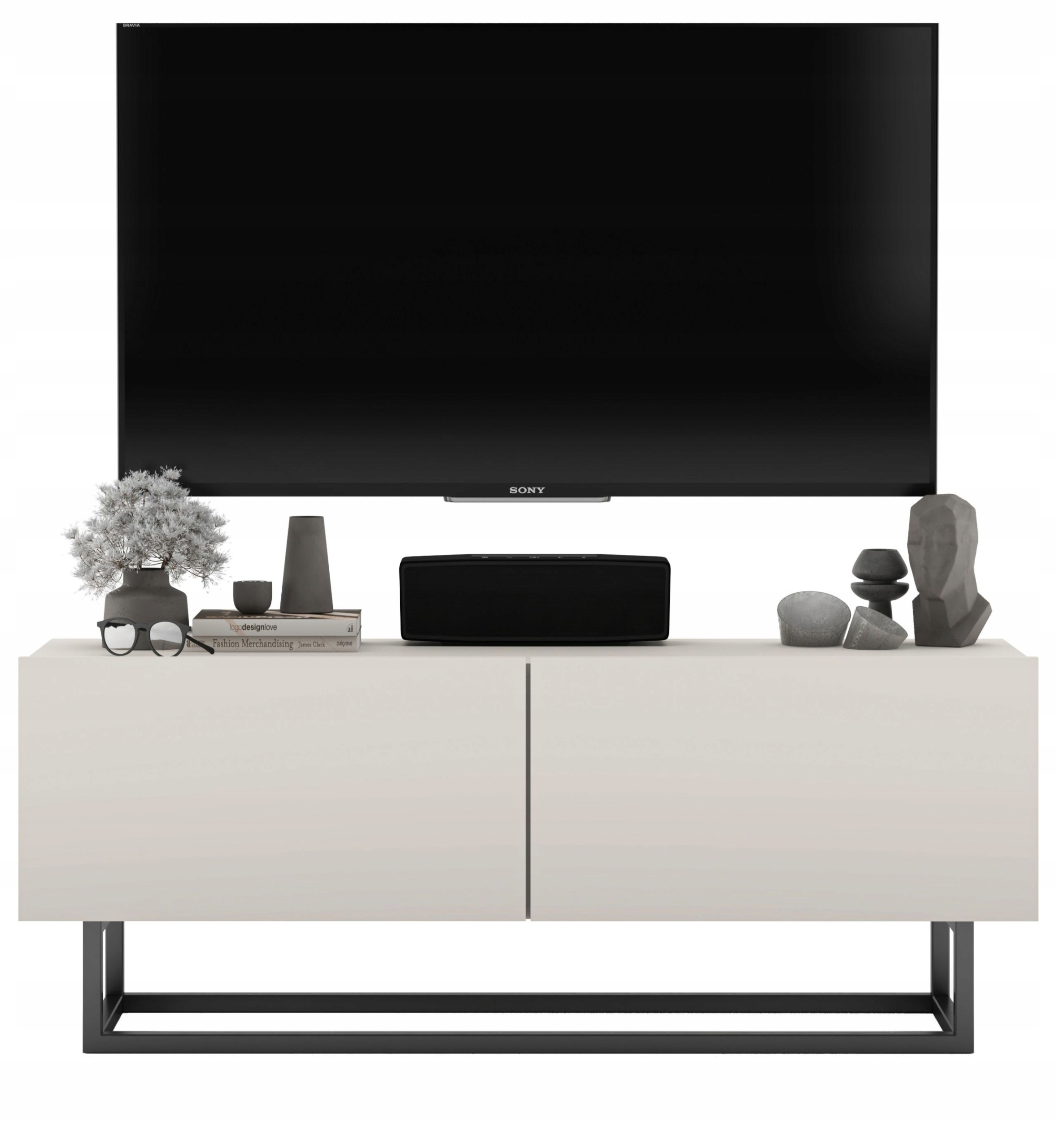 Szafka RTV Loft Industrialna komoda kaszmir mat 120 cm – Elegancja i funkcjonalność w Twoim wnętrzu
