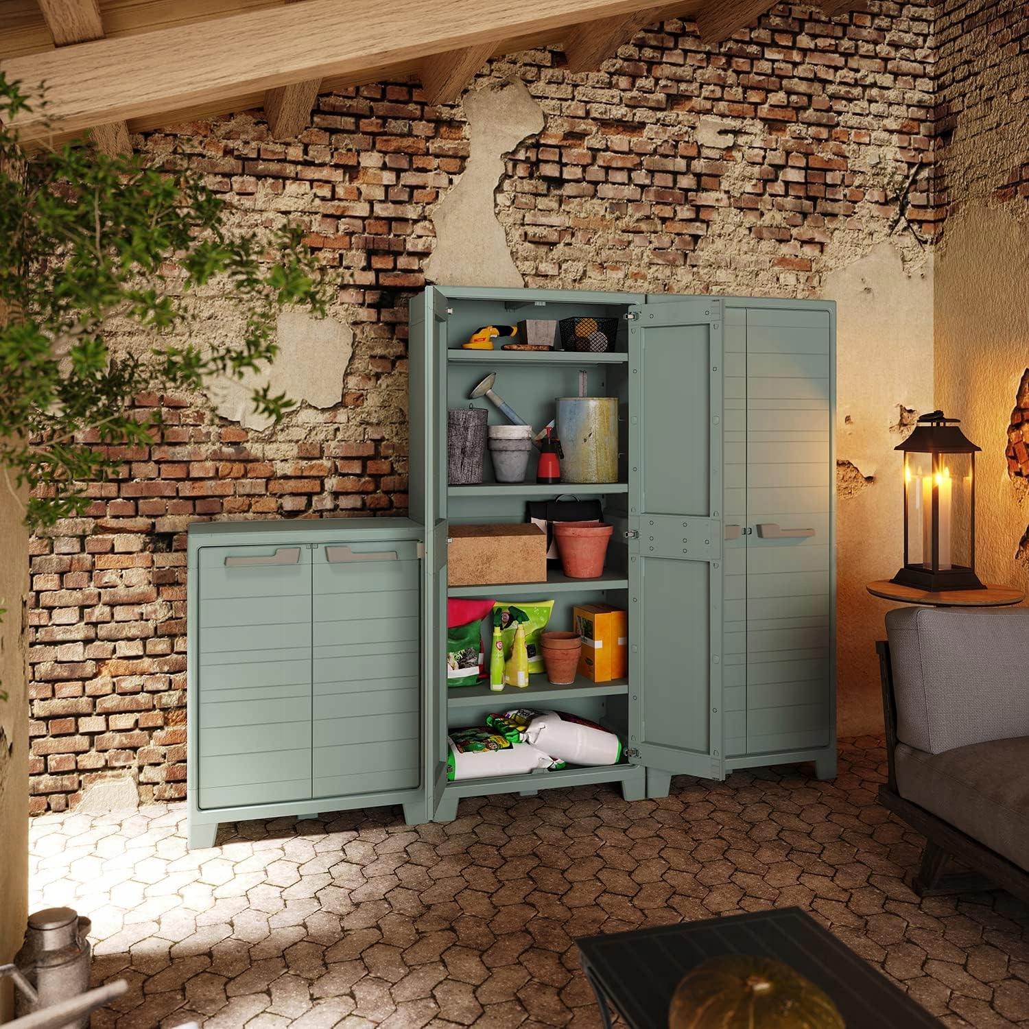 Wysoka jakość i trwałość materiałów – Szafa z żywicy Planet Outdoor