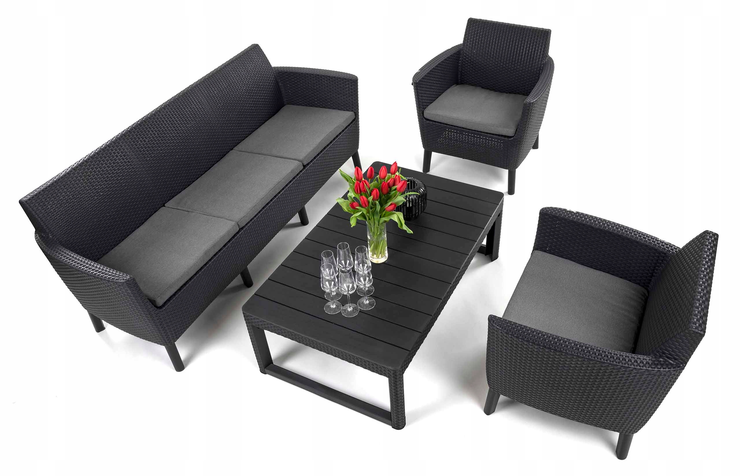 Zestaw mebli ogrodowych SALEMO 3-SET LYON dla 5 osób – Komfort i styl w Twoim ogrodzie