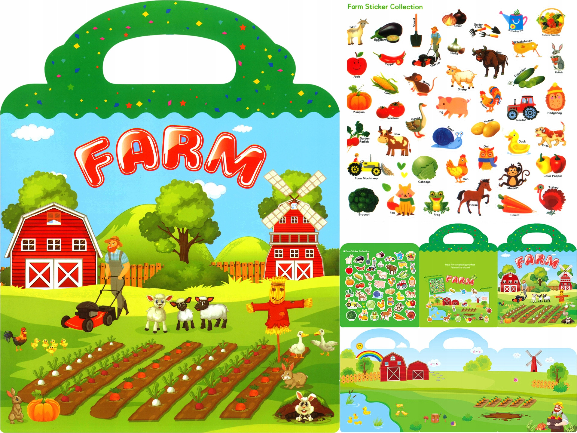 Edukacyjne naklejki z motywem farmy